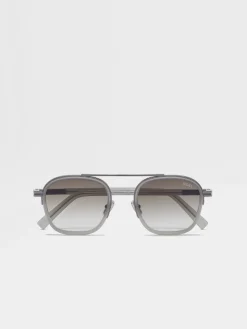 Small Gifts|Travel In Style>ZEGNA Orizzonte I Acetate and Metal Sunglasses Grey