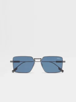 Sunglasses>ZEGNA Metal Sunglasses Gunmetal