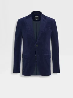 Blazers|Suits>ZEGNA Ink Blue Cashco Jacket InkBlue