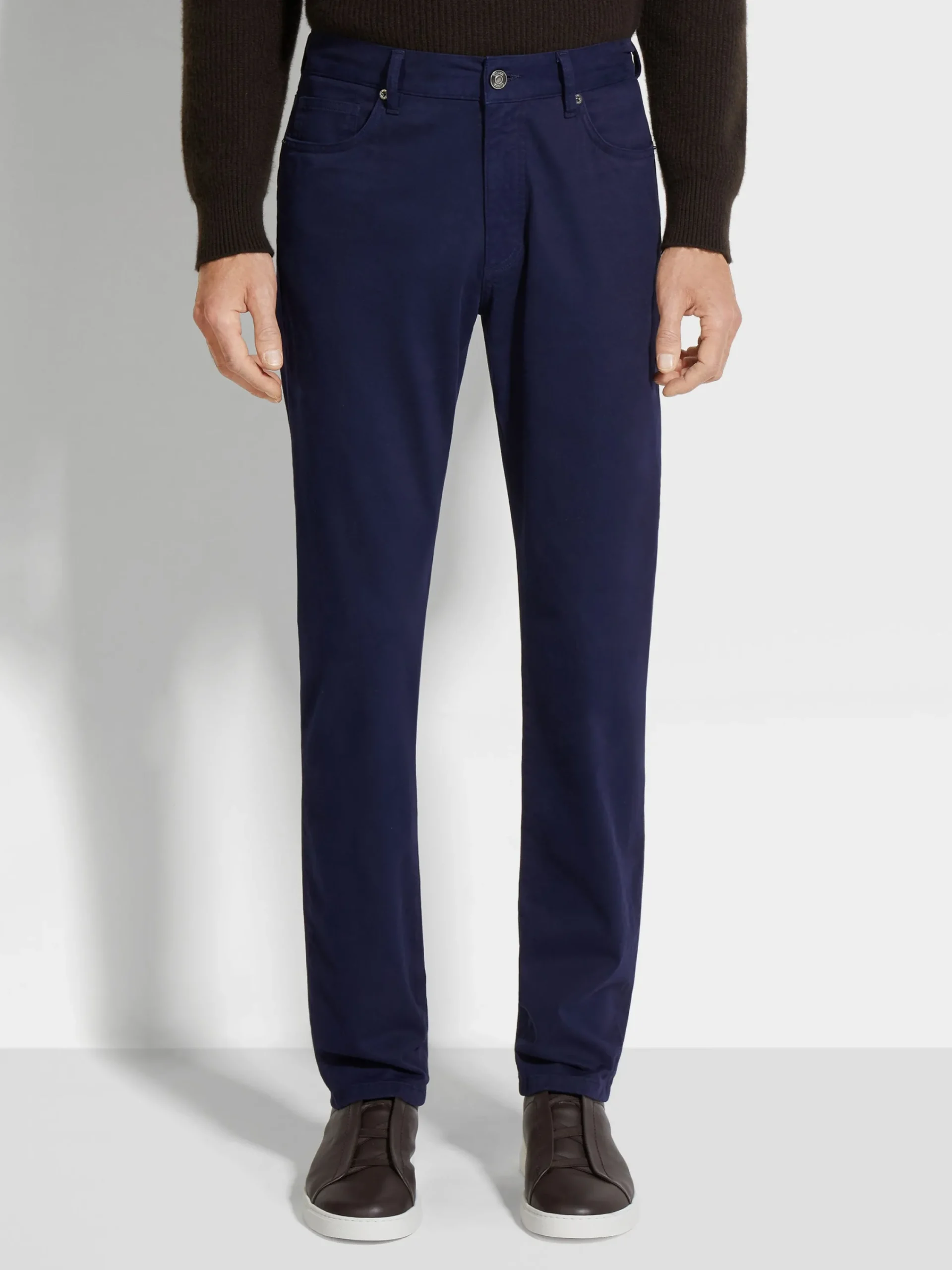 Jeans>ZEGNA Ink Blue Cotton Roccia Pants InkBlue
