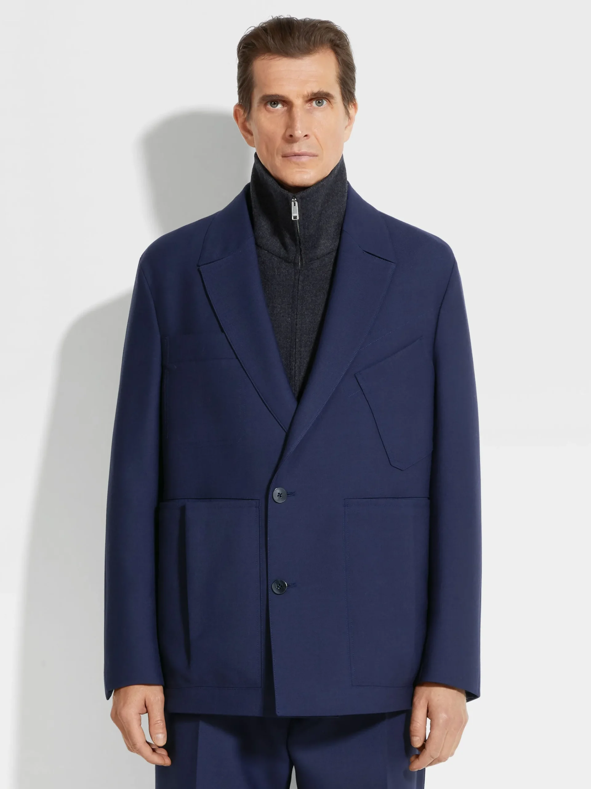 Travel In Style|Blazers>ZEGNA Ink Blue Wool Jacket InkBlue