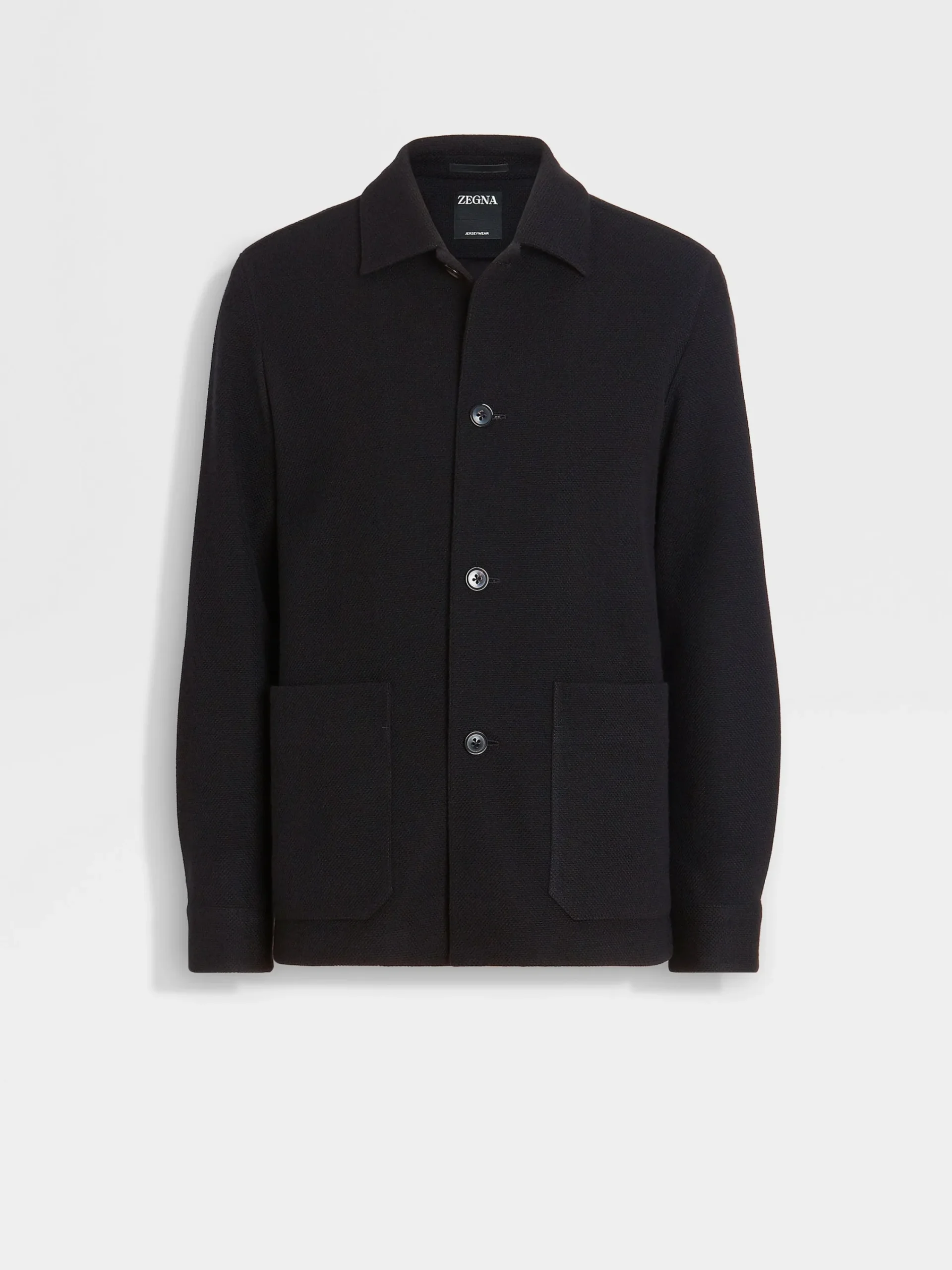 Overshirts And Chore Jackets>ZEGNA Jerseywear Cashmere Blend Alpe Chore Jacket Black