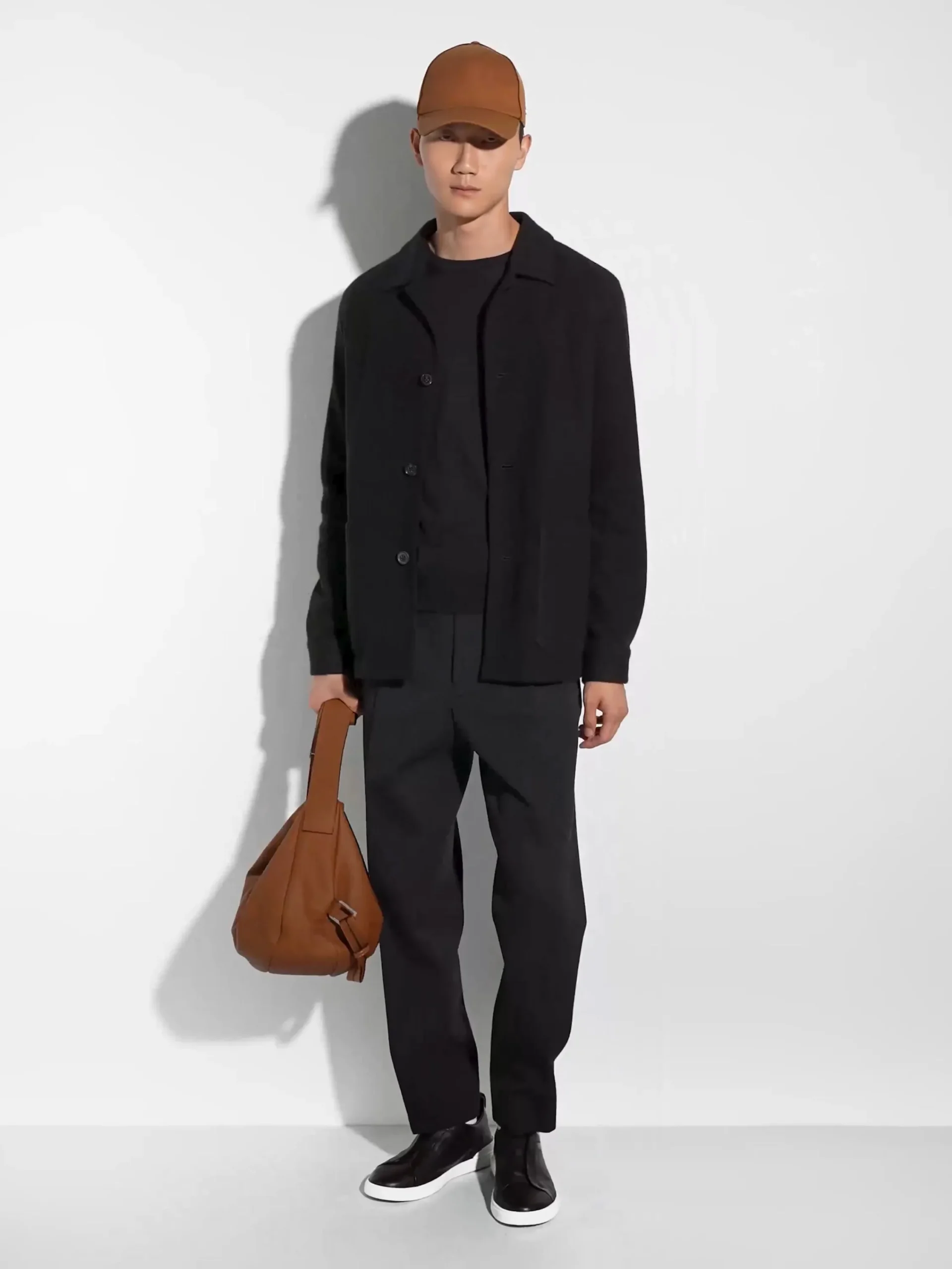 Overshirts And Chore Jackets>ZEGNA Jerseywear Cashmere Blend Alpe Chore Jacket Black