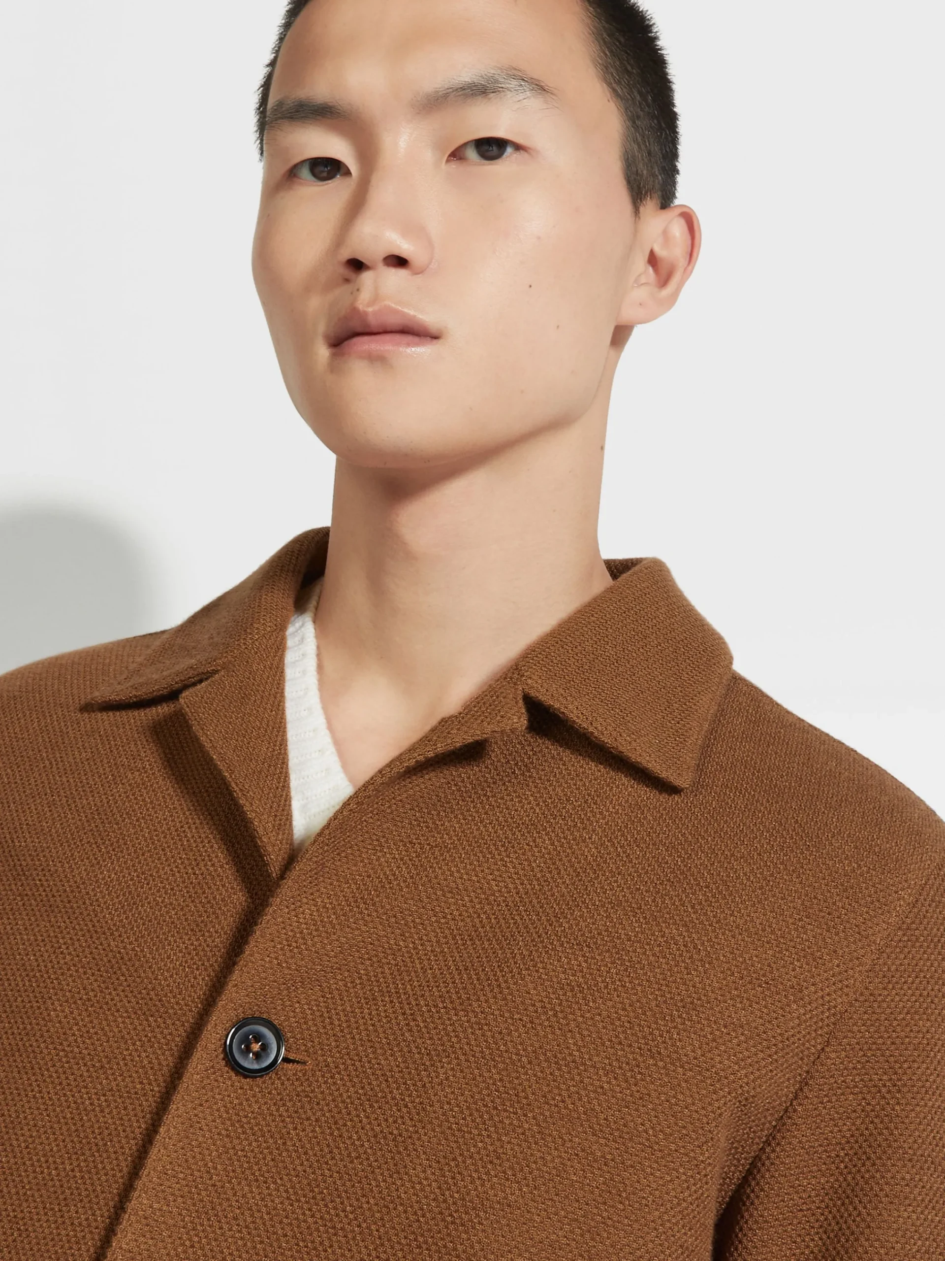 Overshirts And Chore Jackets>ZEGNA Jerseywear Cashmere Blend Alpe Chore Jacket DarkFoliage