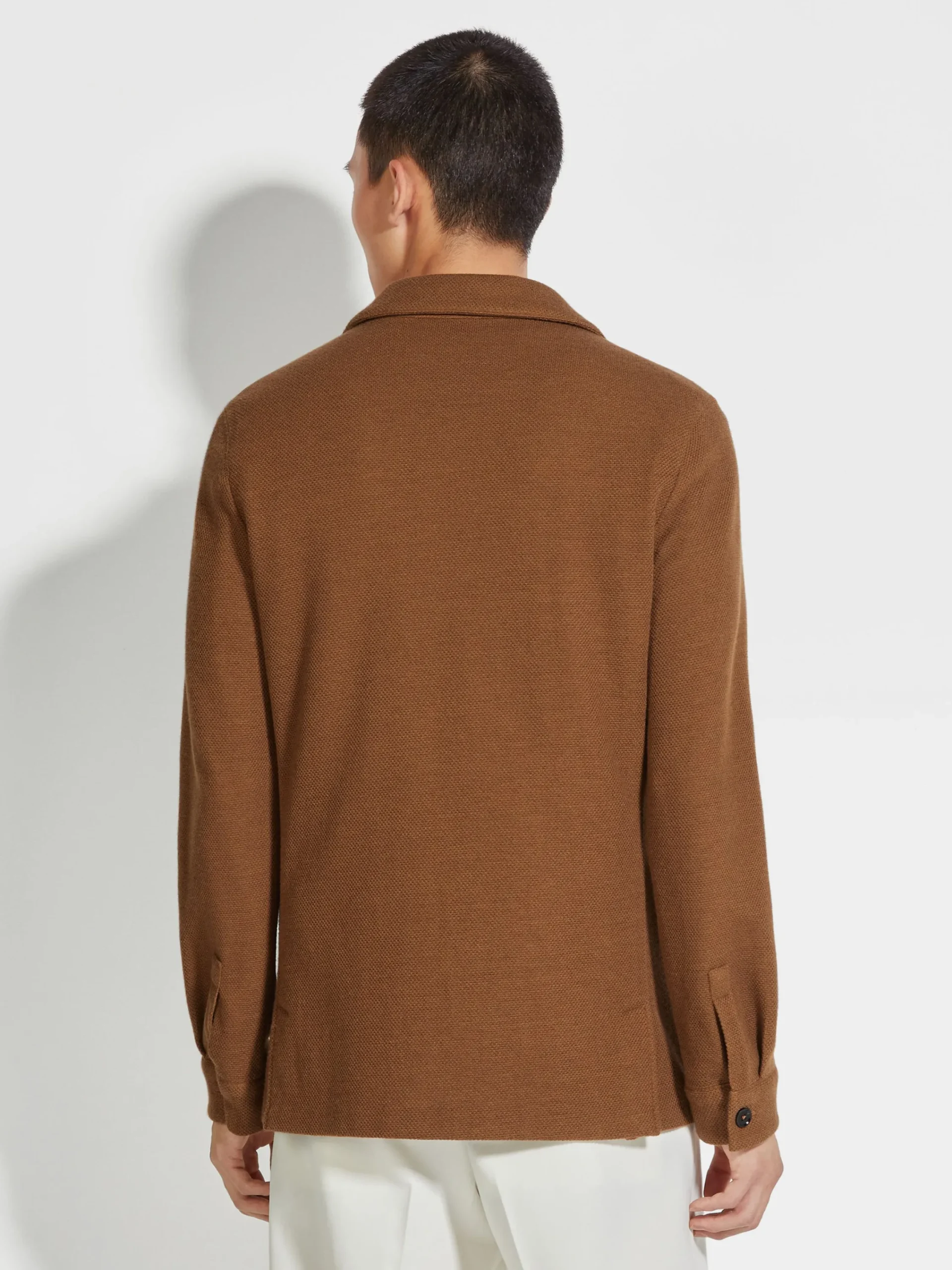 Overshirts And Chore Jackets>ZEGNA Jerseywear Cashmere Blend Alpe Chore Jacket DarkFoliage