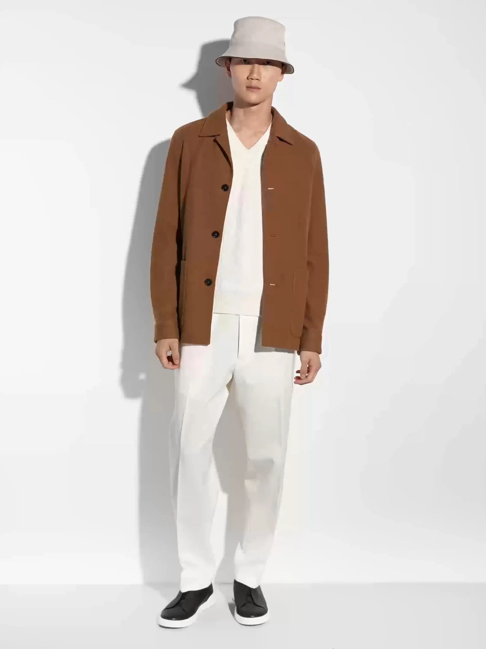 Overshirts And Chore Jackets>ZEGNA Jerseywear Cashmere Blend Alpe Chore Jacket DarkFoliage