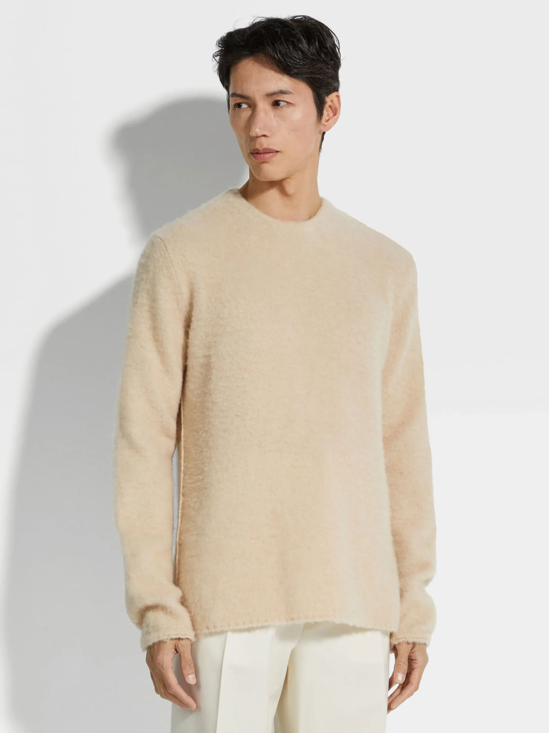 Sweaters>ZEGNA Light Beige Oasi Cashmere Crewneck LightBeige