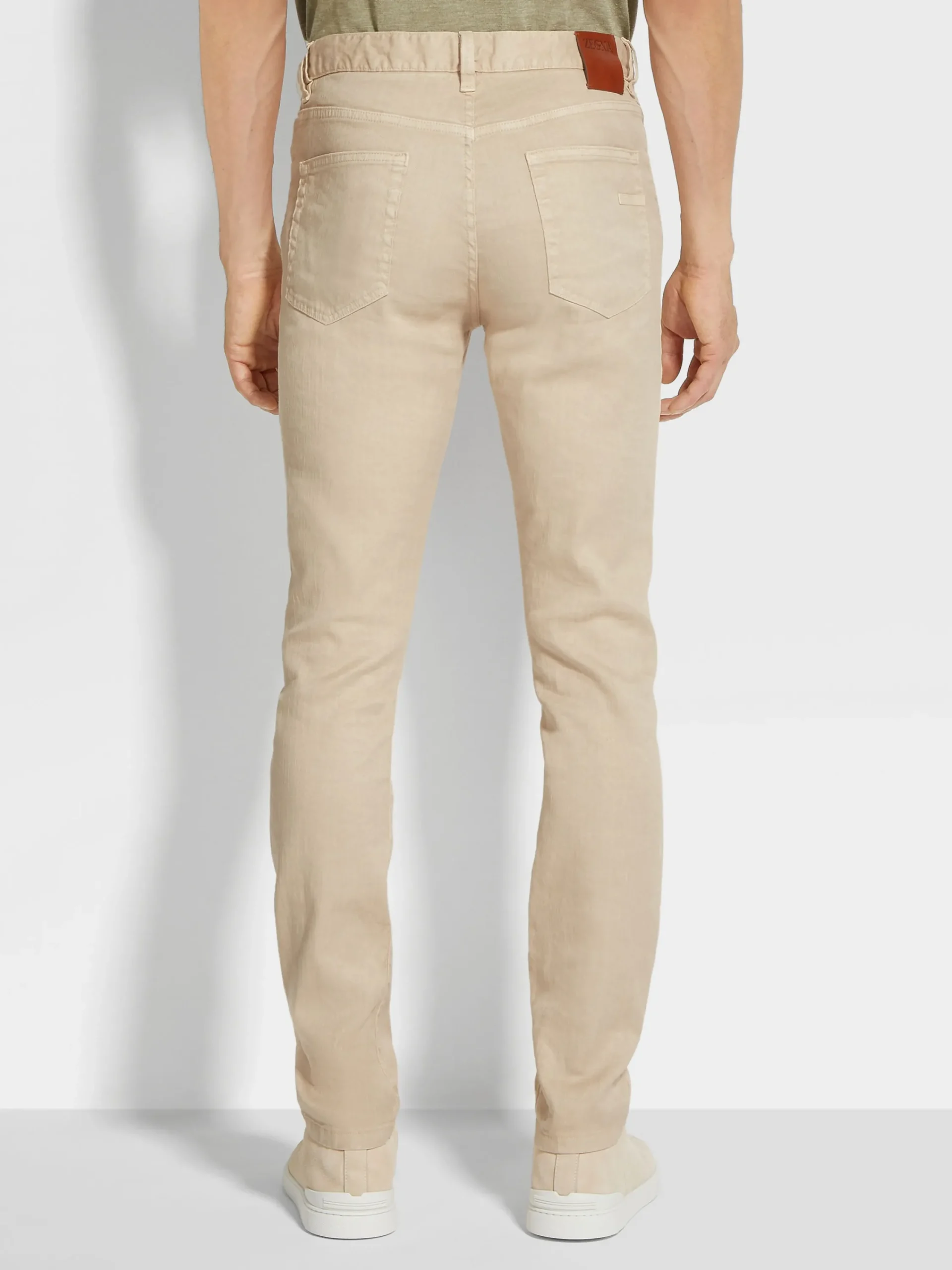 Jeans>ZEGNA Light Beige Stretch Linen and Cotton Roccia Jeans LightBeige