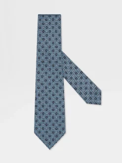 Ties And Bow Ties>ZEGNA Light Blue Silk Tie LightBlue