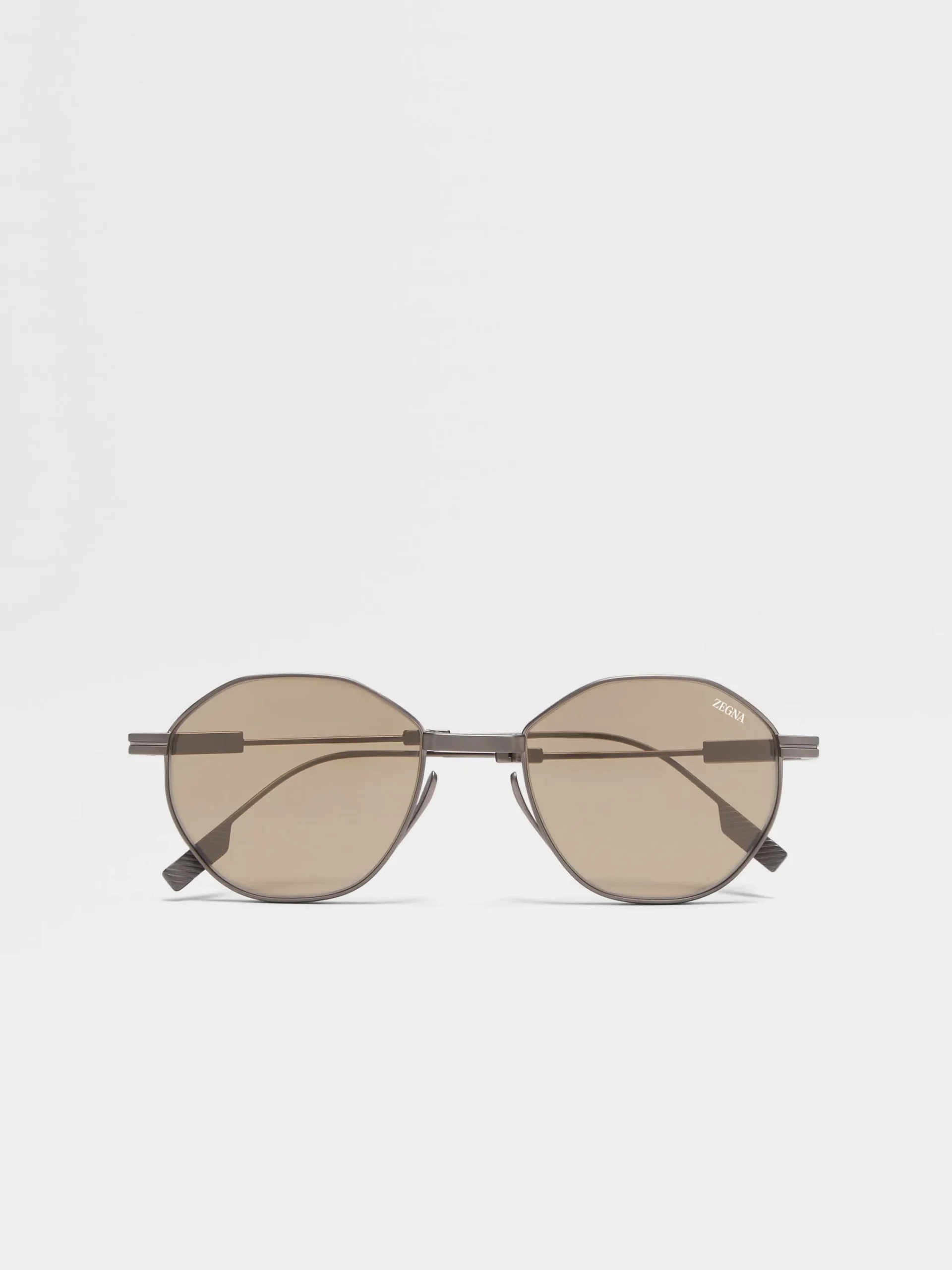 Sunglasses>ZEGNA Light Bronze Titanium Foldable Sunglasses LightBronze