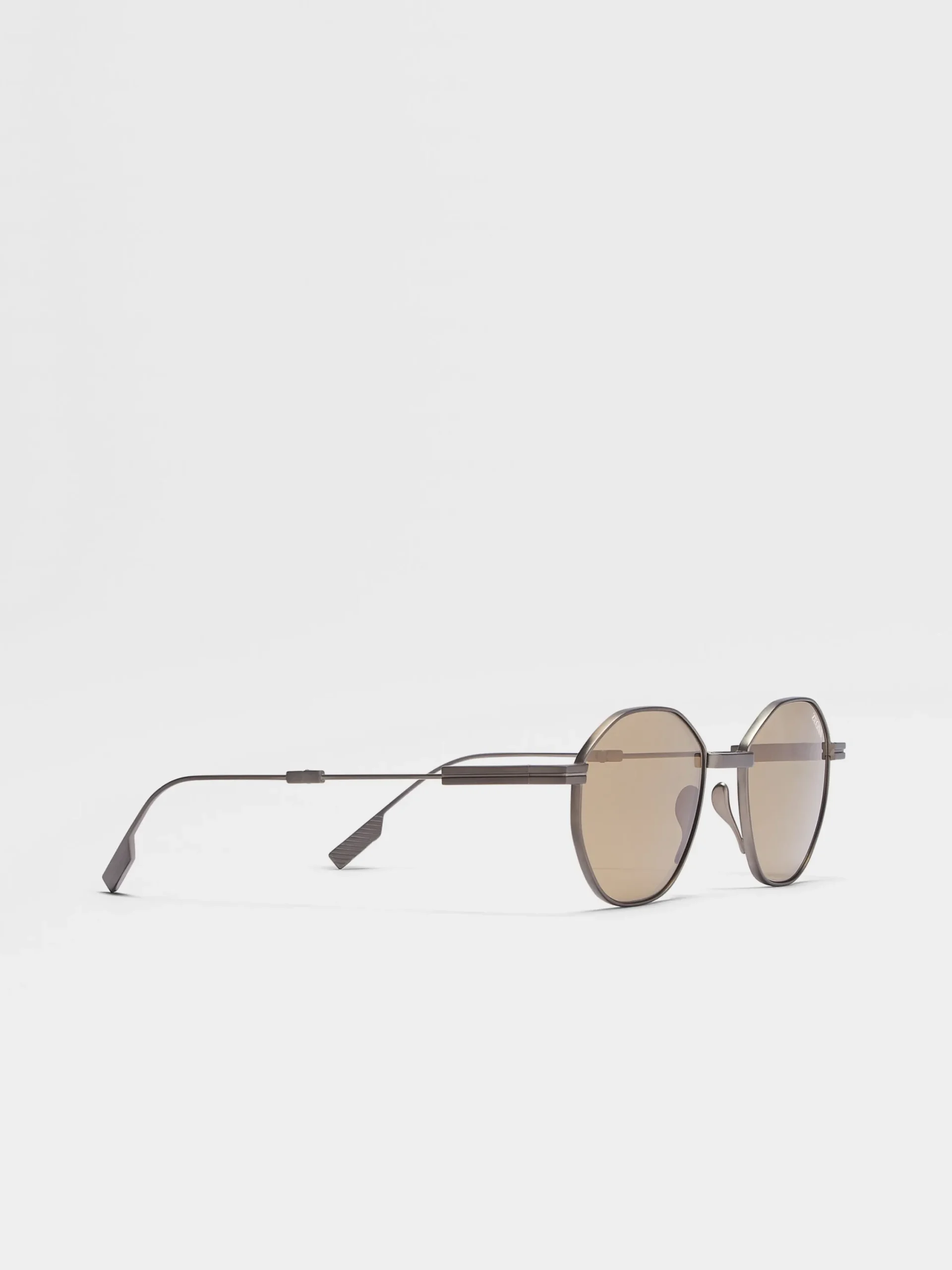 Sunglasses>ZEGNA Light Bronze Titanium Foldable Sunglasses LightBronze