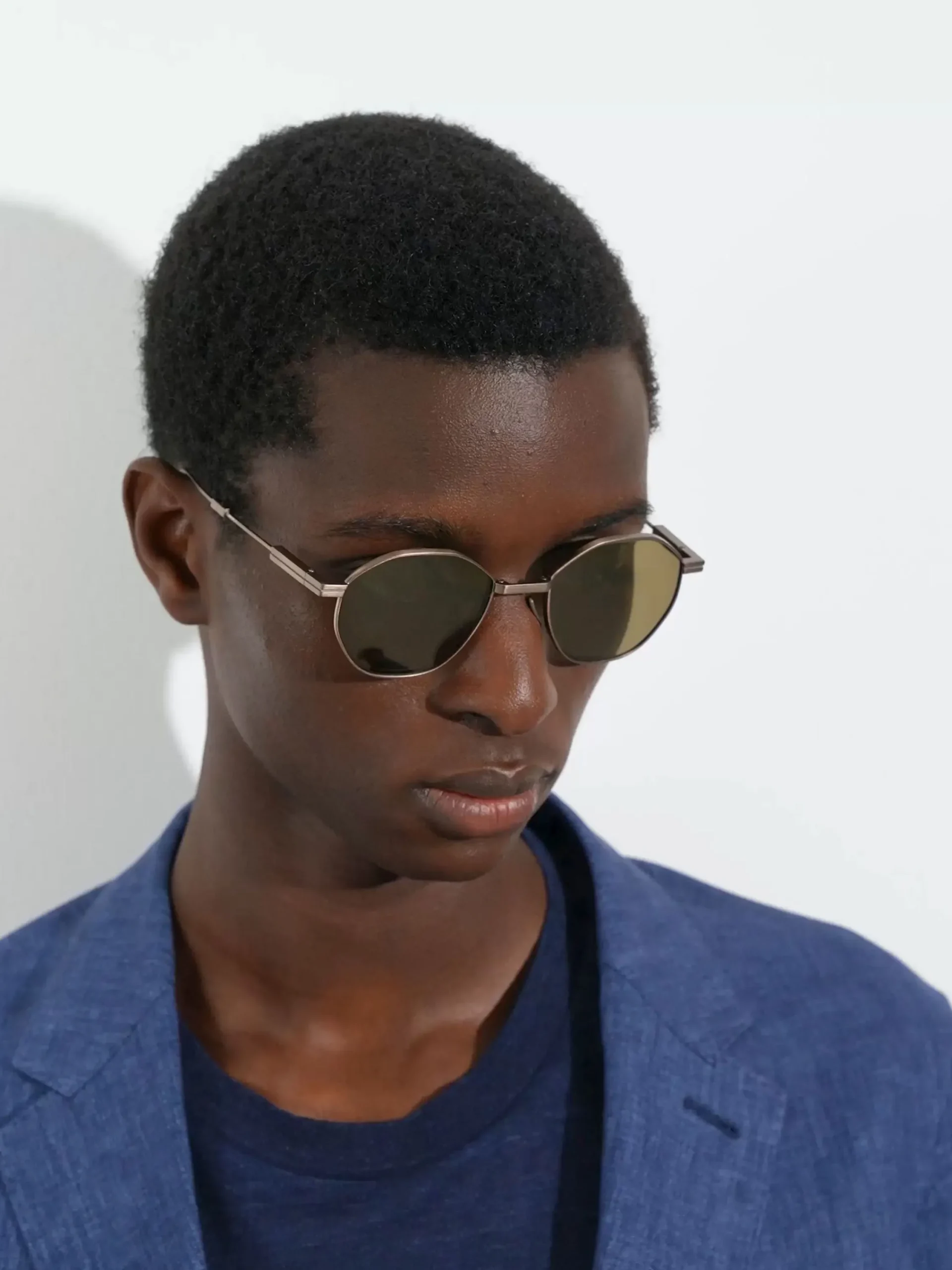 Sunglasses>ZEGNA Light Bronze Titanium Foldable Sunglasses LightBronze