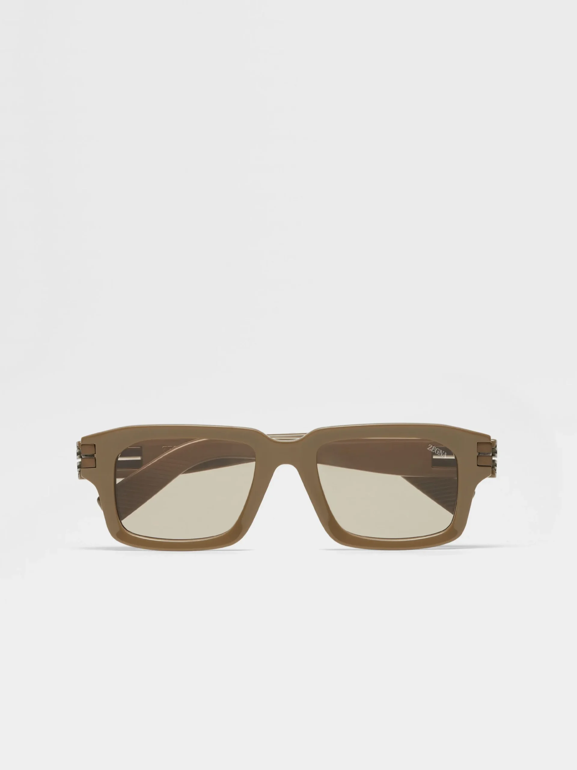 Sunglasses>ZEGNA Light Brown Acetate Sunglasses LightBrown