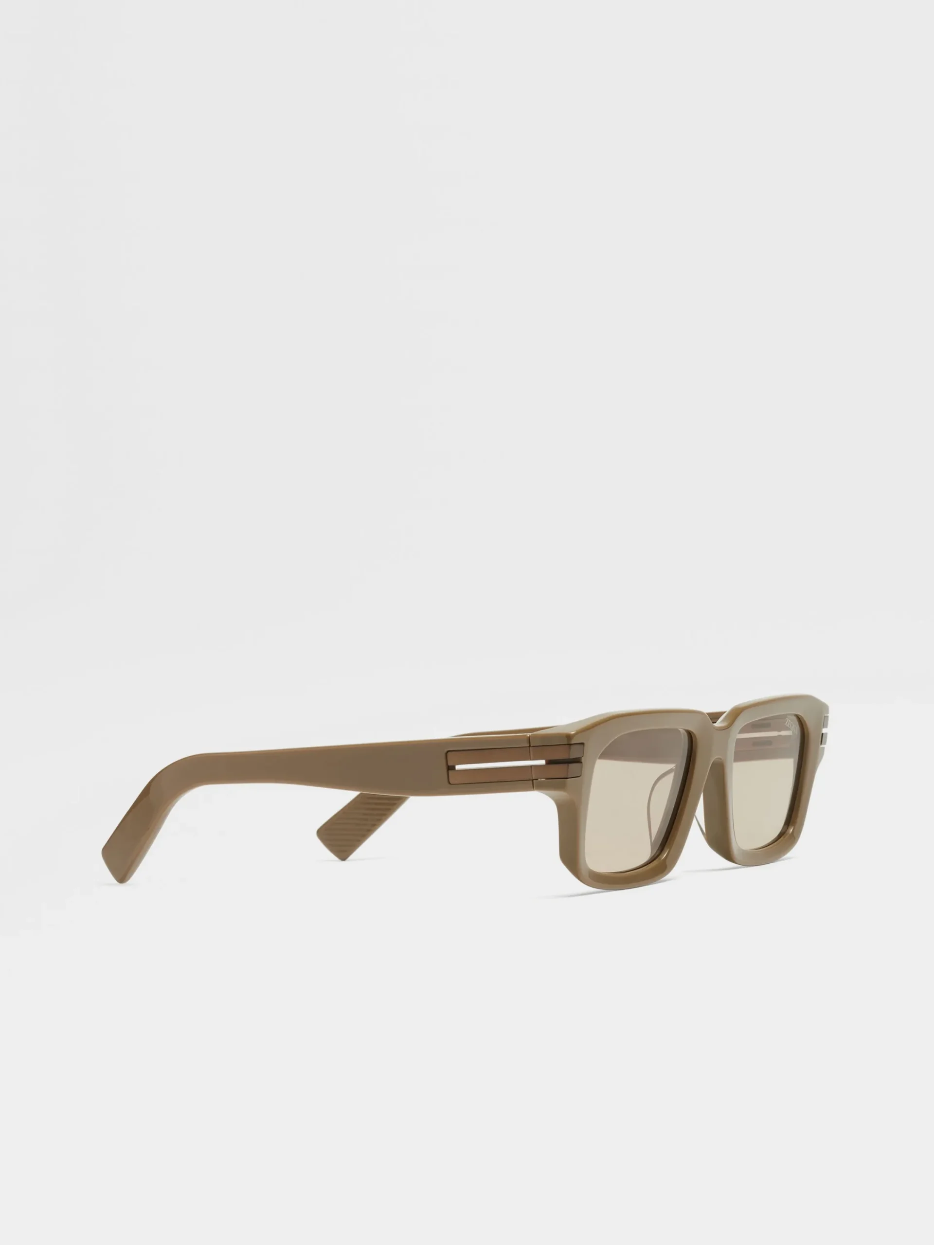 Sunglasses>ZEGNA Light Brown Acetate Sunglasses LightBrown
