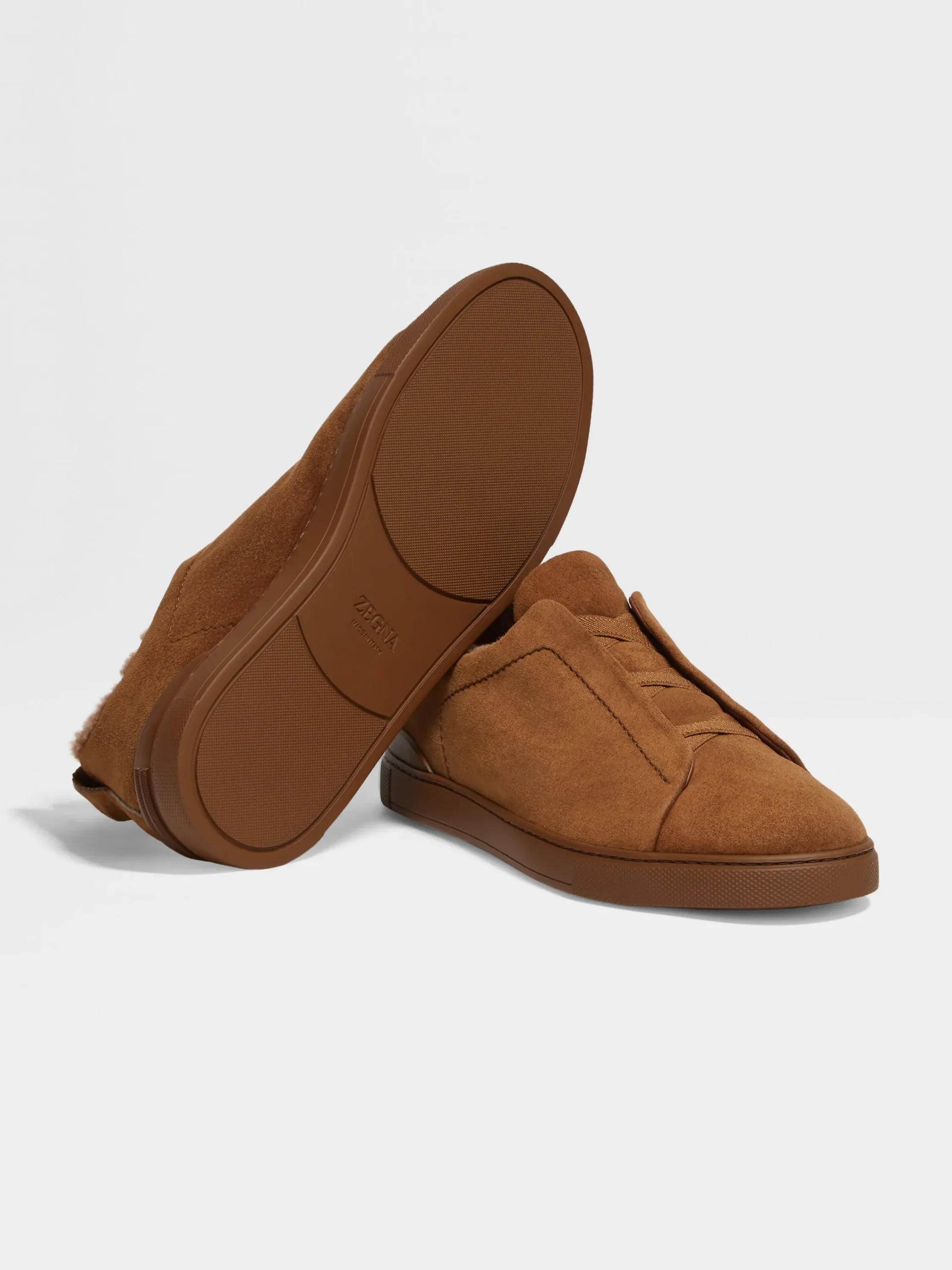 Sneakers>ZEGNA Light Brown Suede Triple Stitch™ Sneakers LightBrown