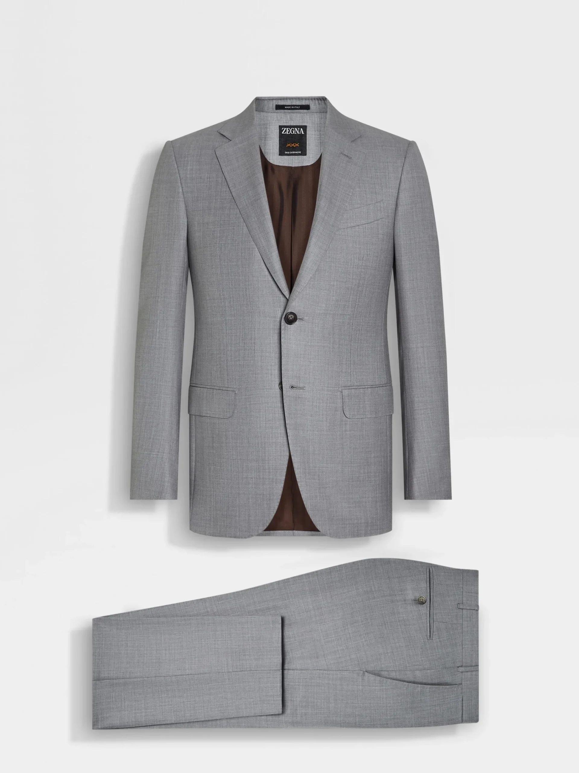 Suits>ZEGNA Light Grey Oasi Cashmere Suit LightGrey