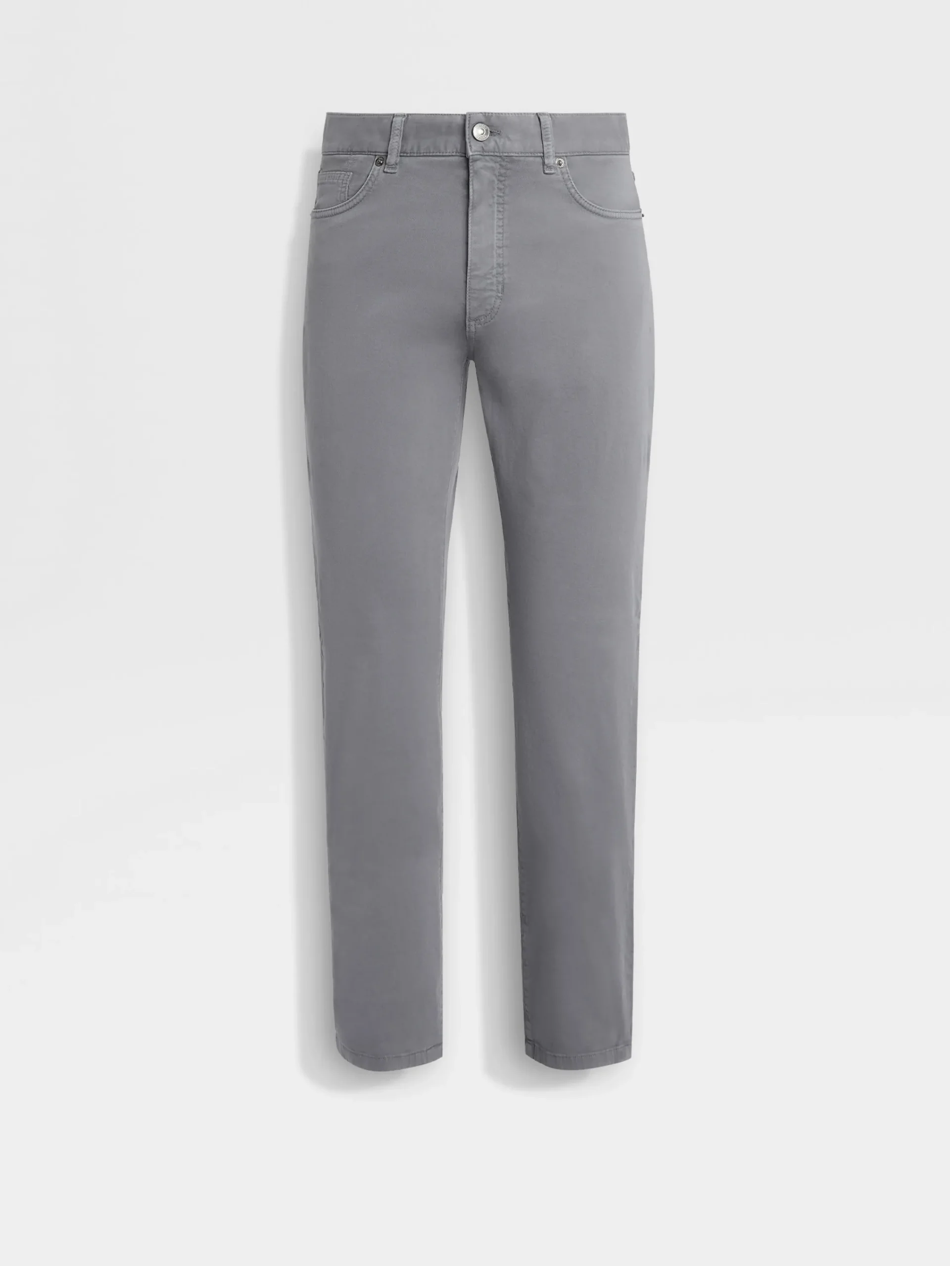 Jeans>ZEGNA Light Grey Stretch Cotton Roccia Jeans LightGrey