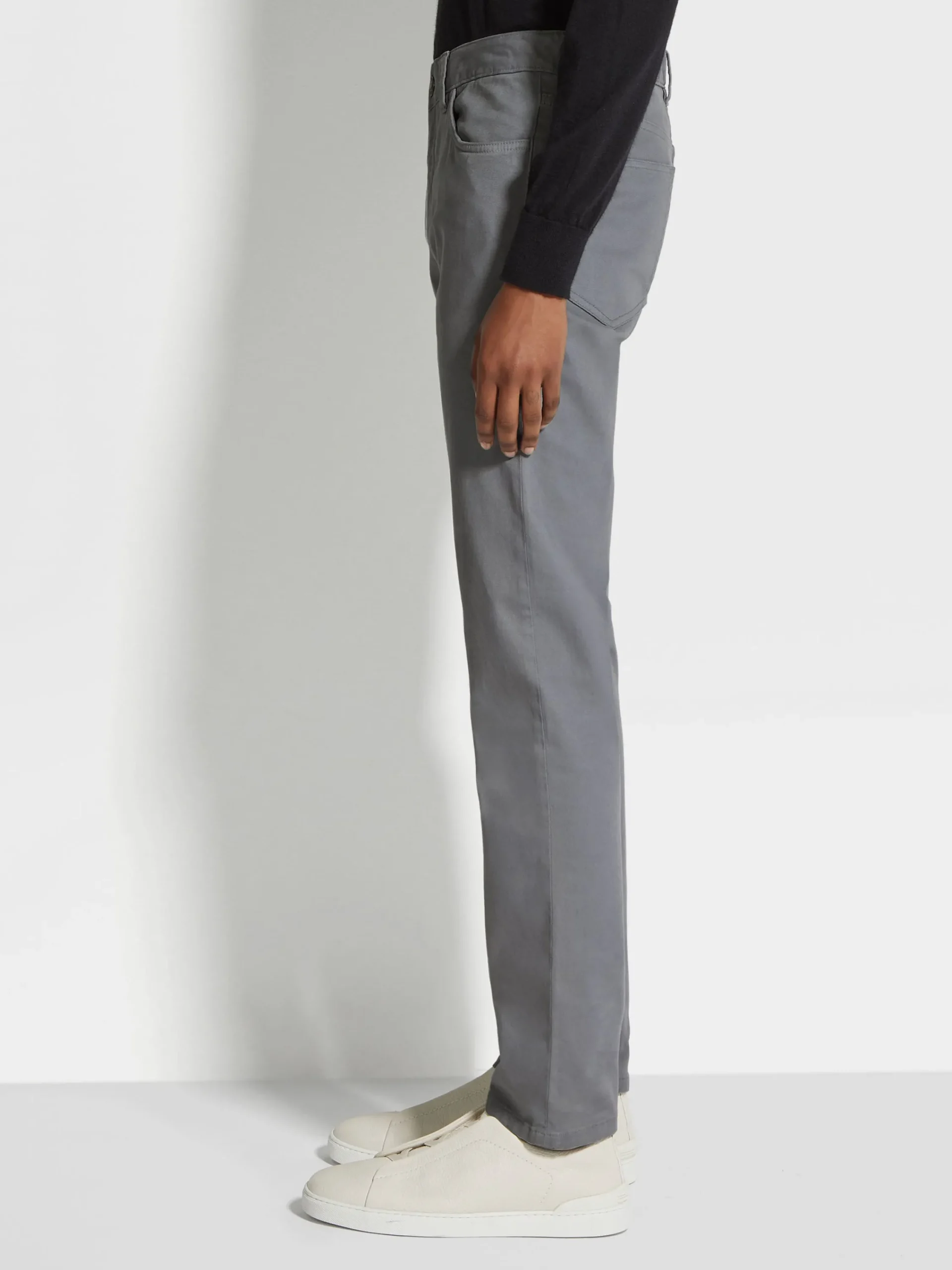 Jeans>ZEGNA Light Grey Stretch Cotton Roccia Jeans LightGrey