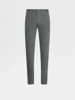Jeans>ZEGNA Light Grey Stretch Cotton Roccia Jeans LightGrey