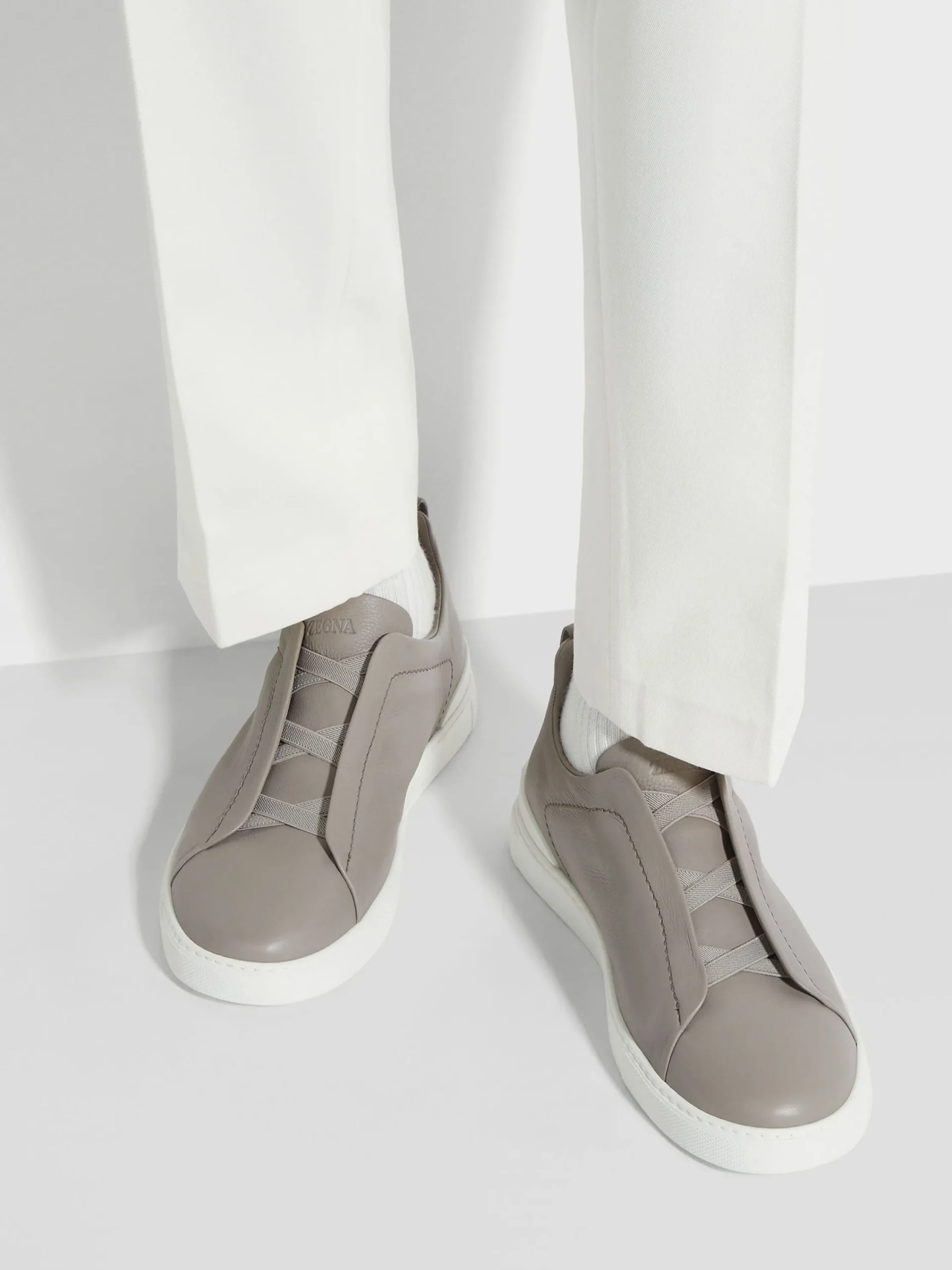 Travel In Style|Sneakers>ZEGNA Light Grey Triple Stitch™ SECONDSKIN Sneakers LightGrey
