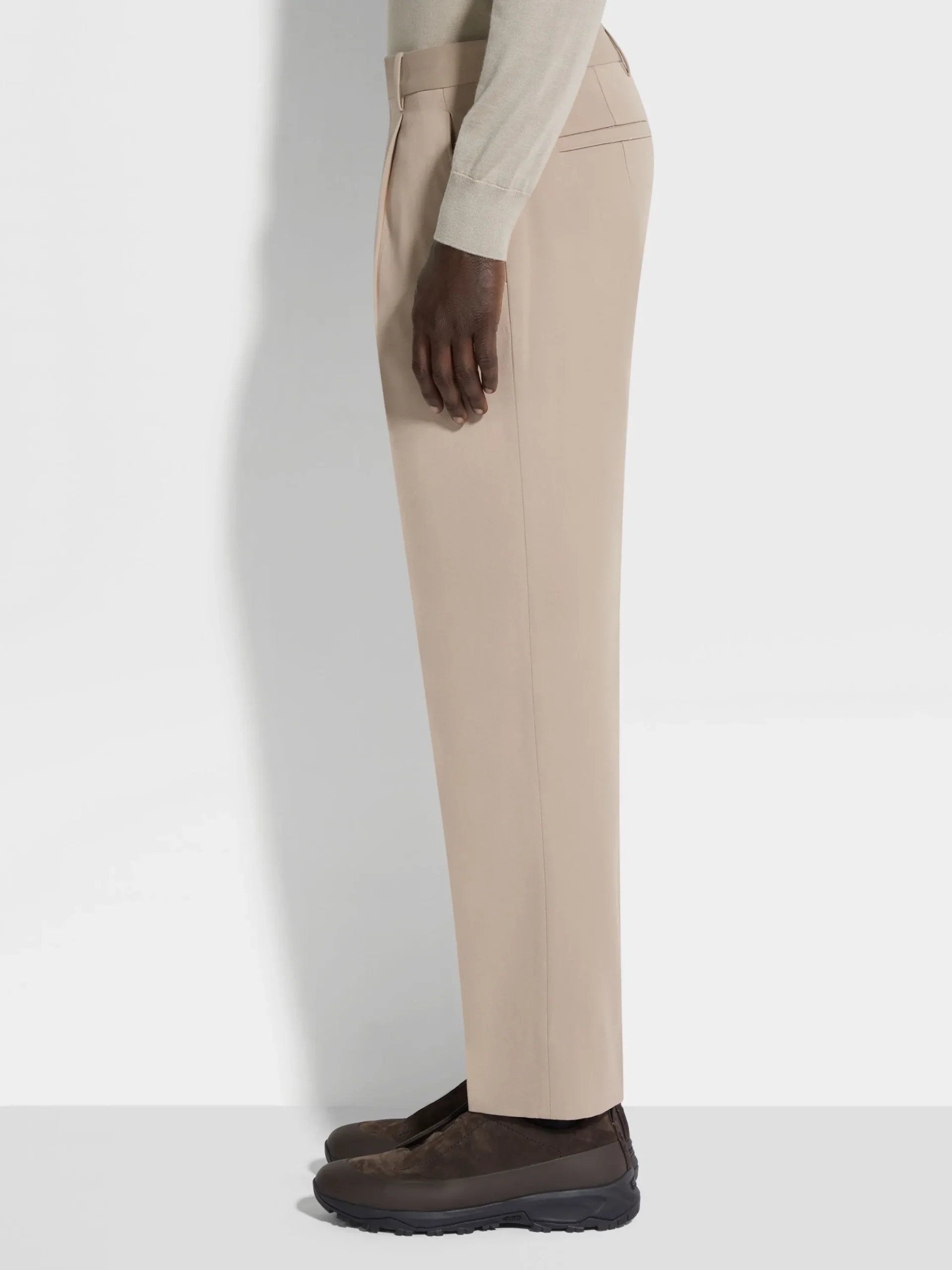Travel In Style|Pants>ZEGNA Light Taupe Cotton and Wool Pants LightTaupe