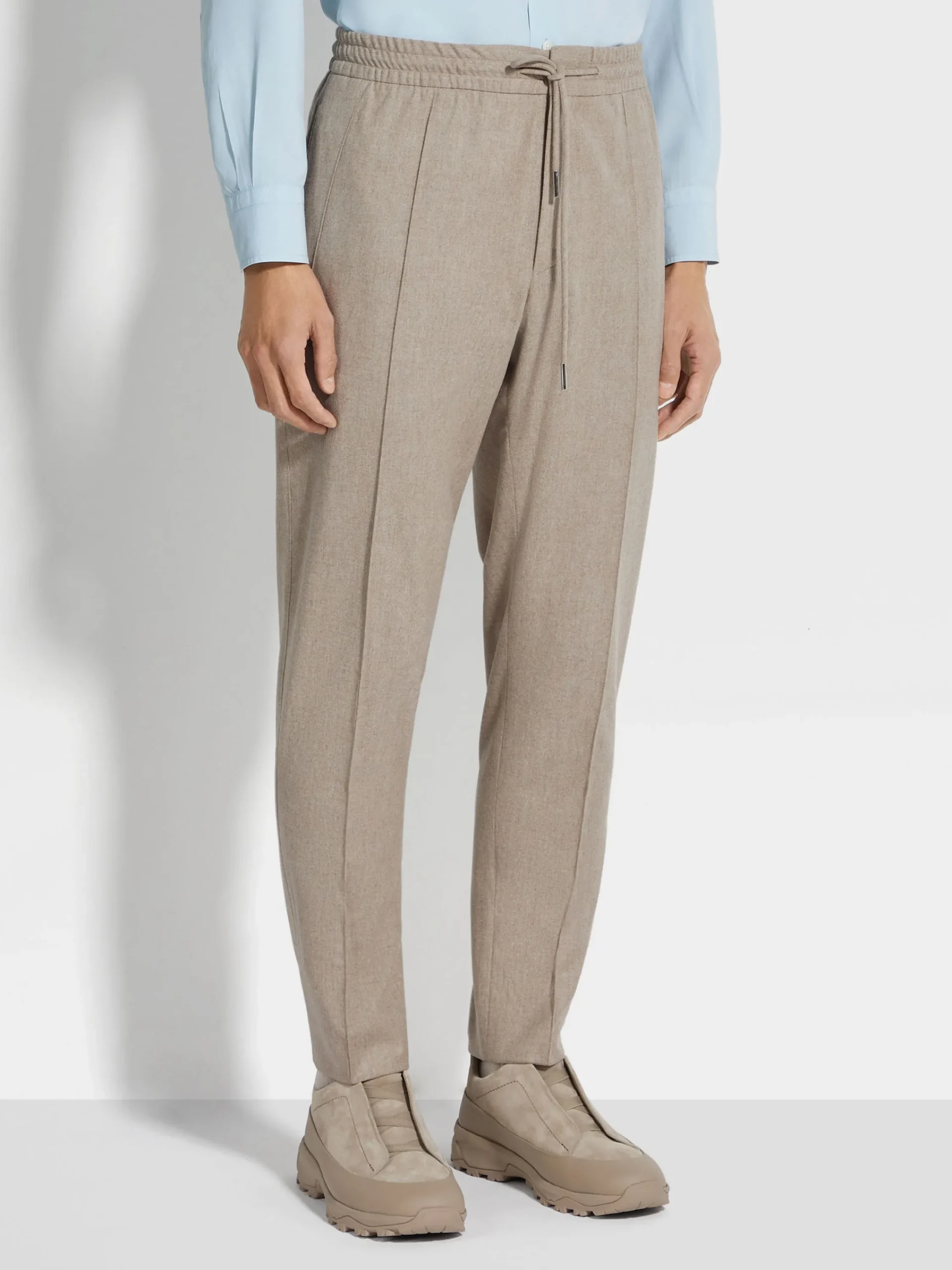 Joggers And Sweatshirts>ZEGNA Light Taupe 15milmil15 Wool Joggers LightTaupe