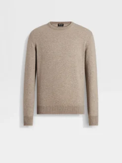 Sweaters>ZEGNA Light Taupe Oasi Cashmere Crewneck LightTaupe