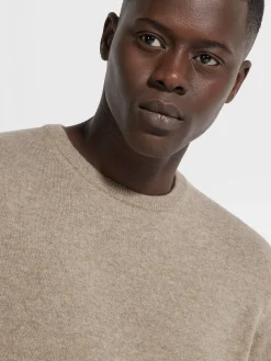 Sweaters>ZEGNA Light Taupe Oasi Cashmere Crewneck LightTaupe
