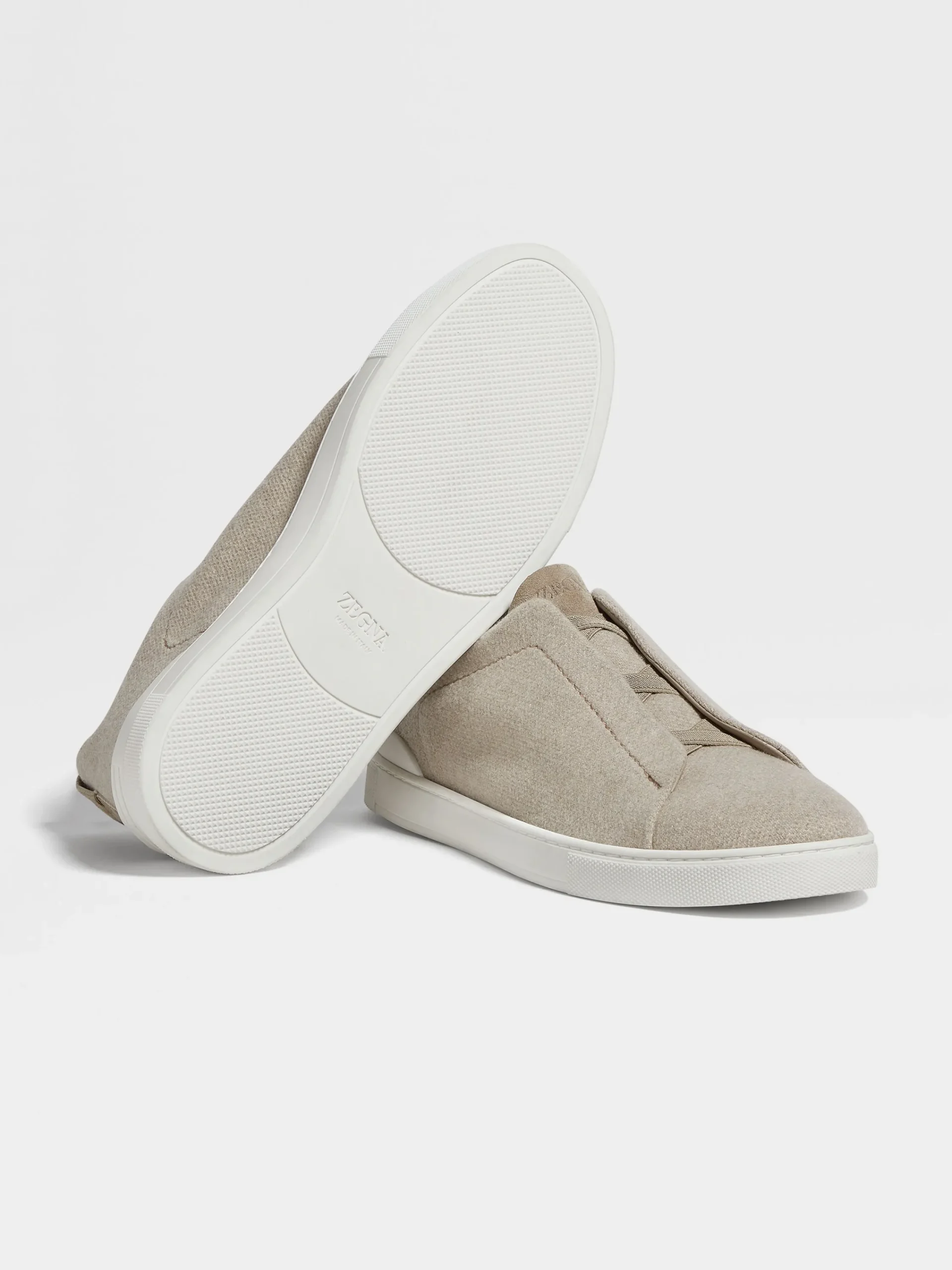 Sneakers>ZEGNA Light Taupe Oasi Cashmere Triple Stitch™ Sneakers LightTaupe