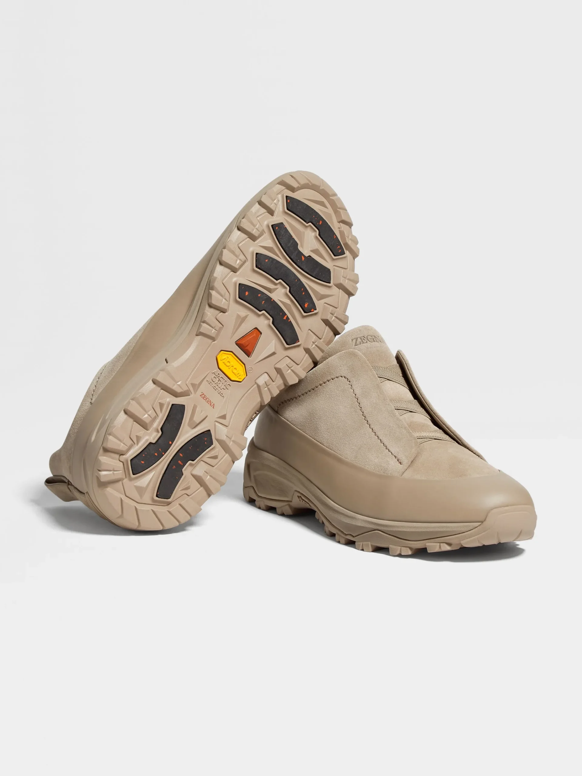 Travel In Style|Sneakers>ZEGNA Light Taupe Suede and Leather Triple Stitch™ Monte Sneakers LightTaupe