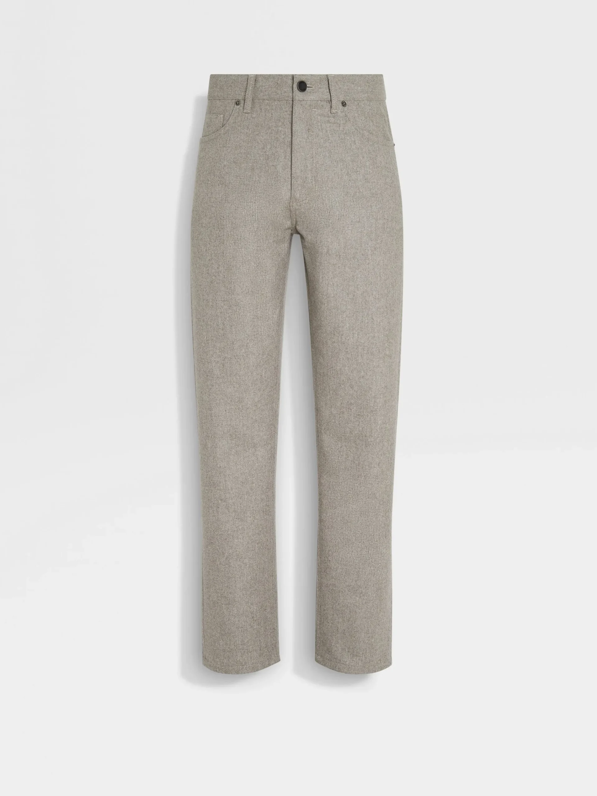 Jeans>ZEGNA Light Taupe Wool and Cashmere Roccia Pants LightTaupe