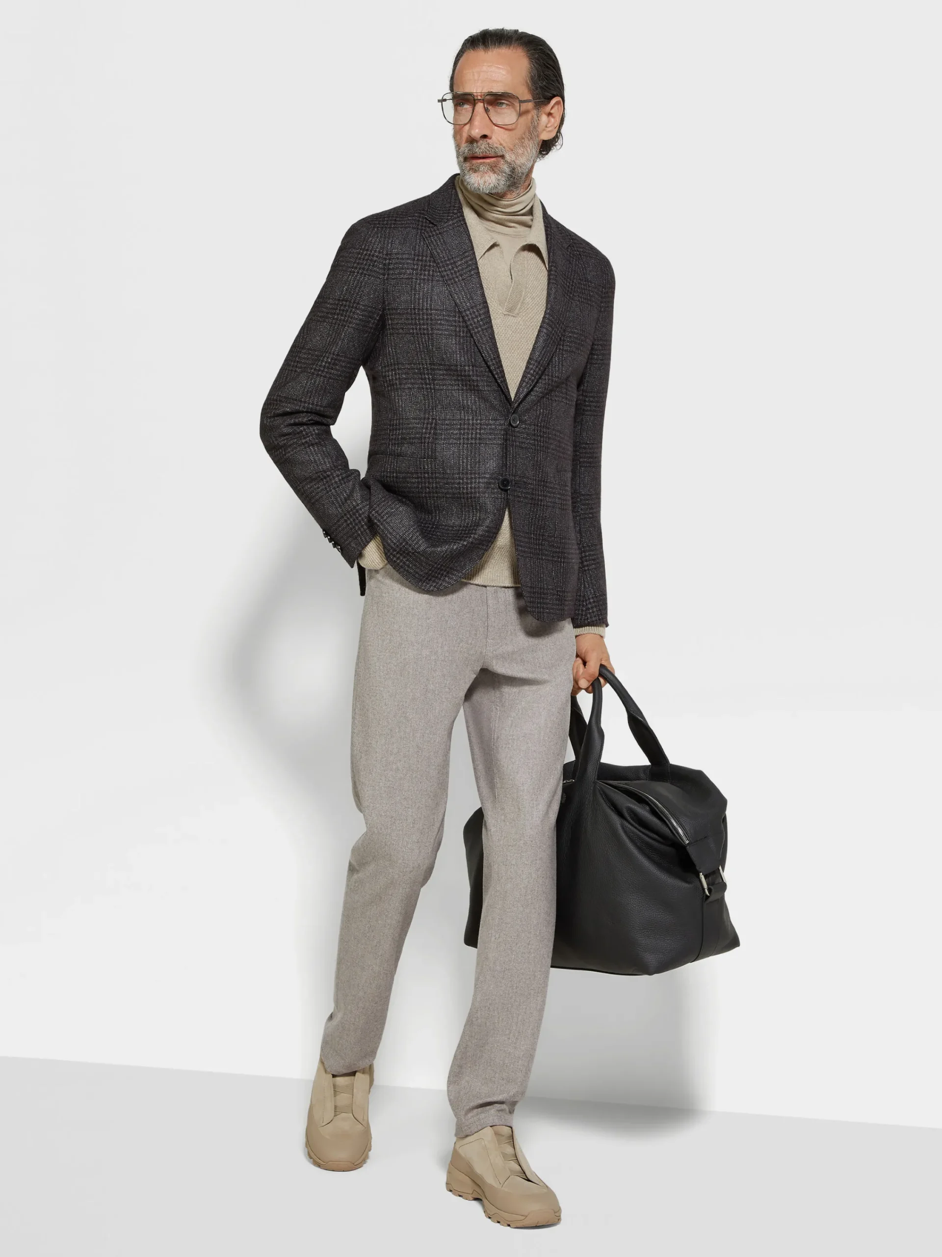 Jeans>ZEGNA Light Taupe Wool and Cashmere Roccia Pants LightTaupe