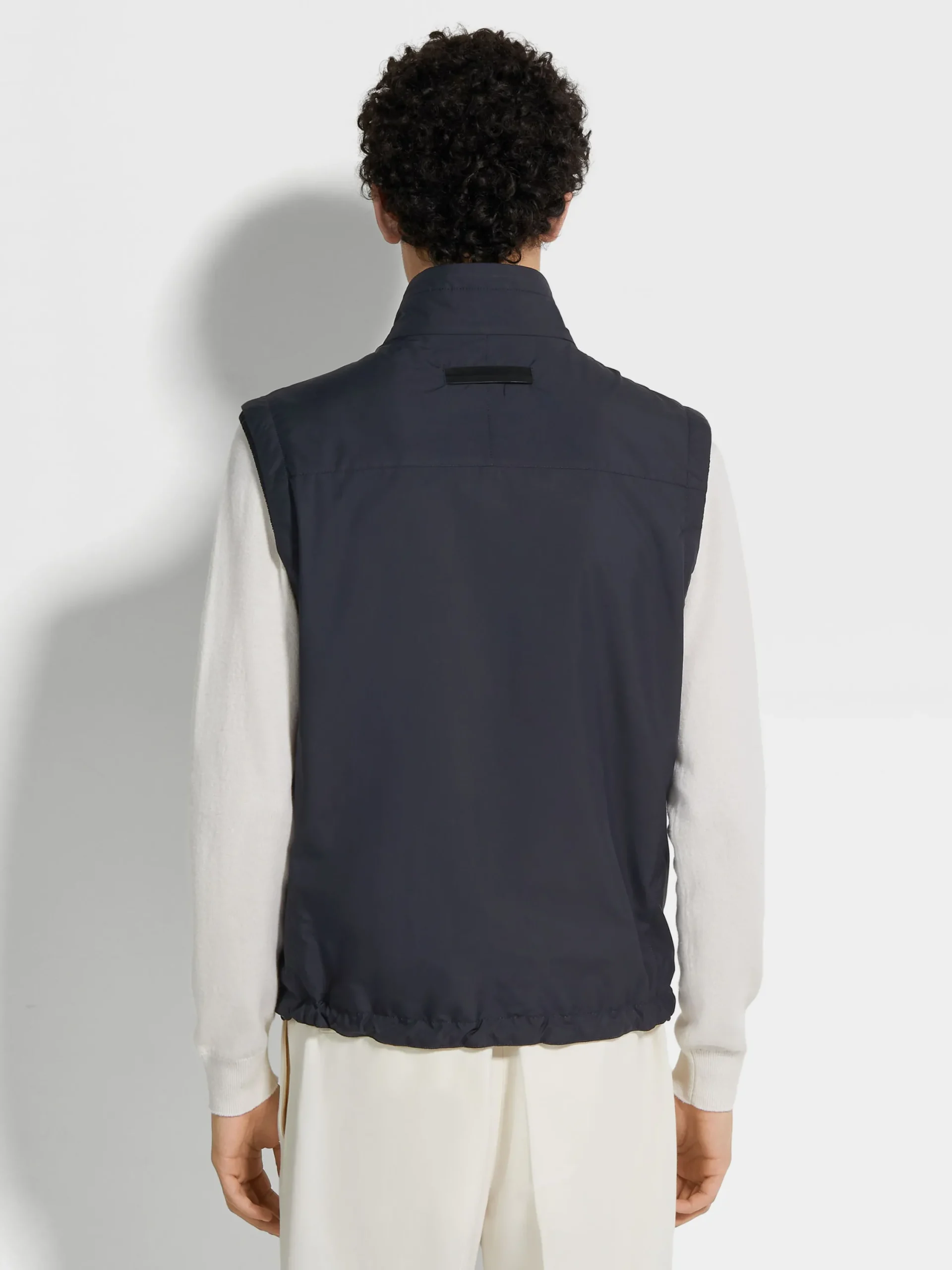 Jackets And Coats>ZEGNA Microfiber Reversible Brezza Vest NavyBlue/Grey