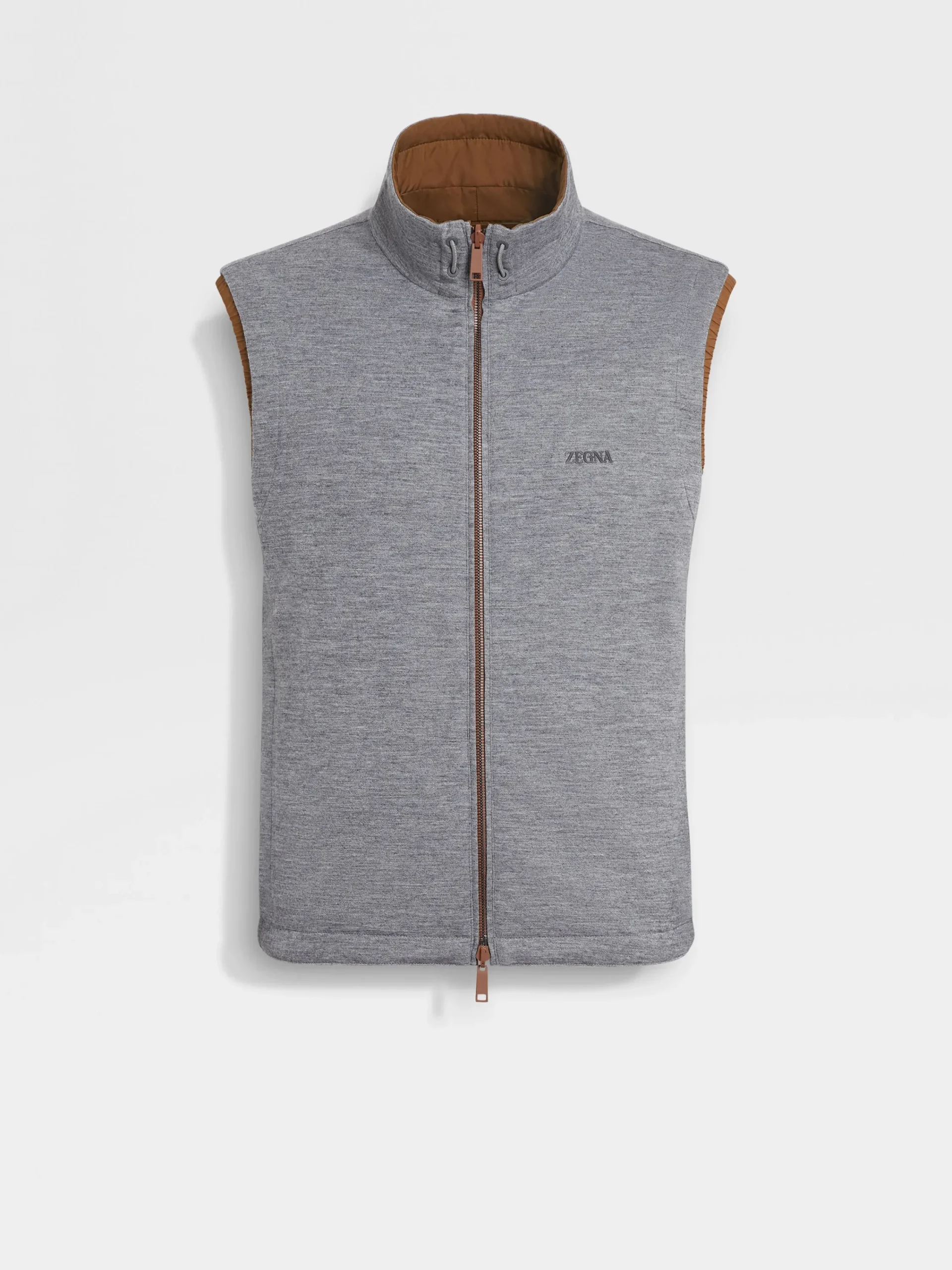 Jackets And Coats>ZEGNA Microfiber Reversible Brezza Vest DarkFoliage/Grey