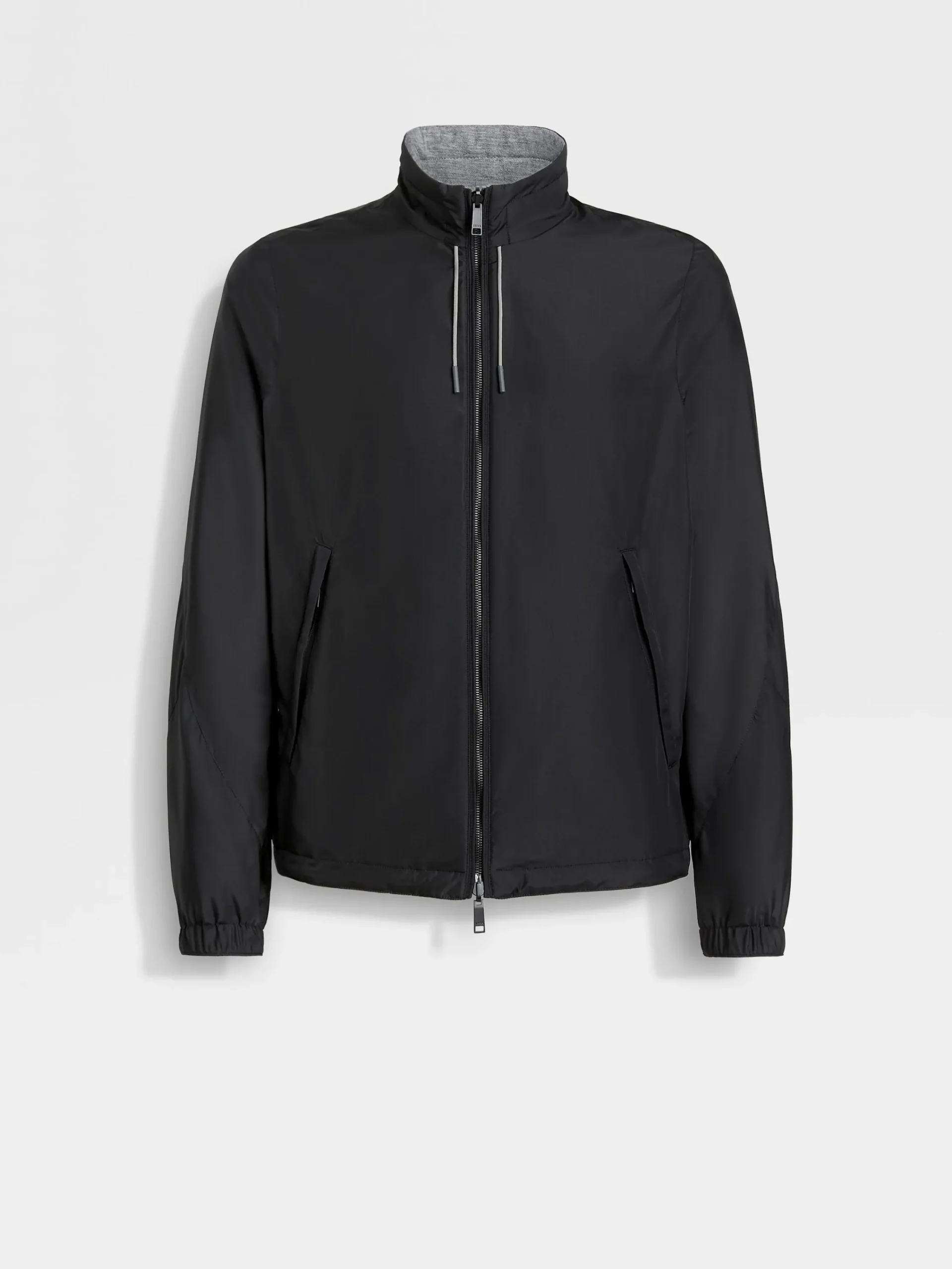 Jackets And Coats>ZEGNA Microfiber Reversible Brezza Blouson Black/Grey