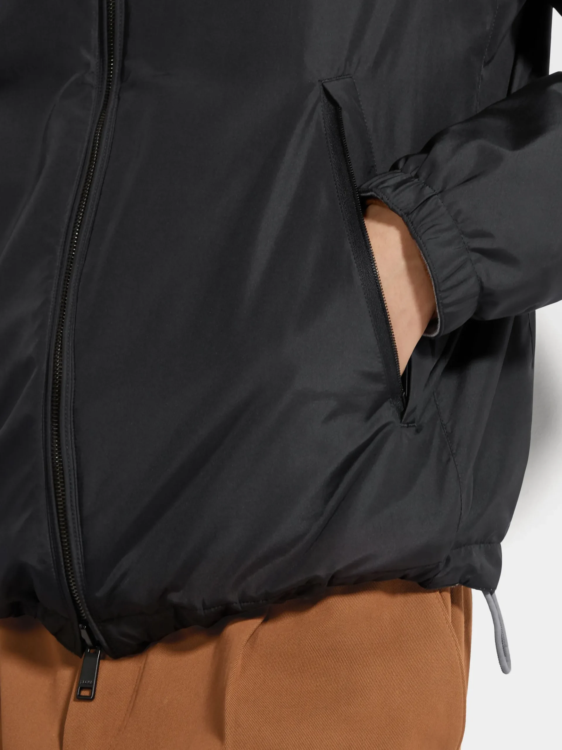 Jackets And Coats>ZEGNA Microfiber Reversible Brezza Blouson Black/Grey