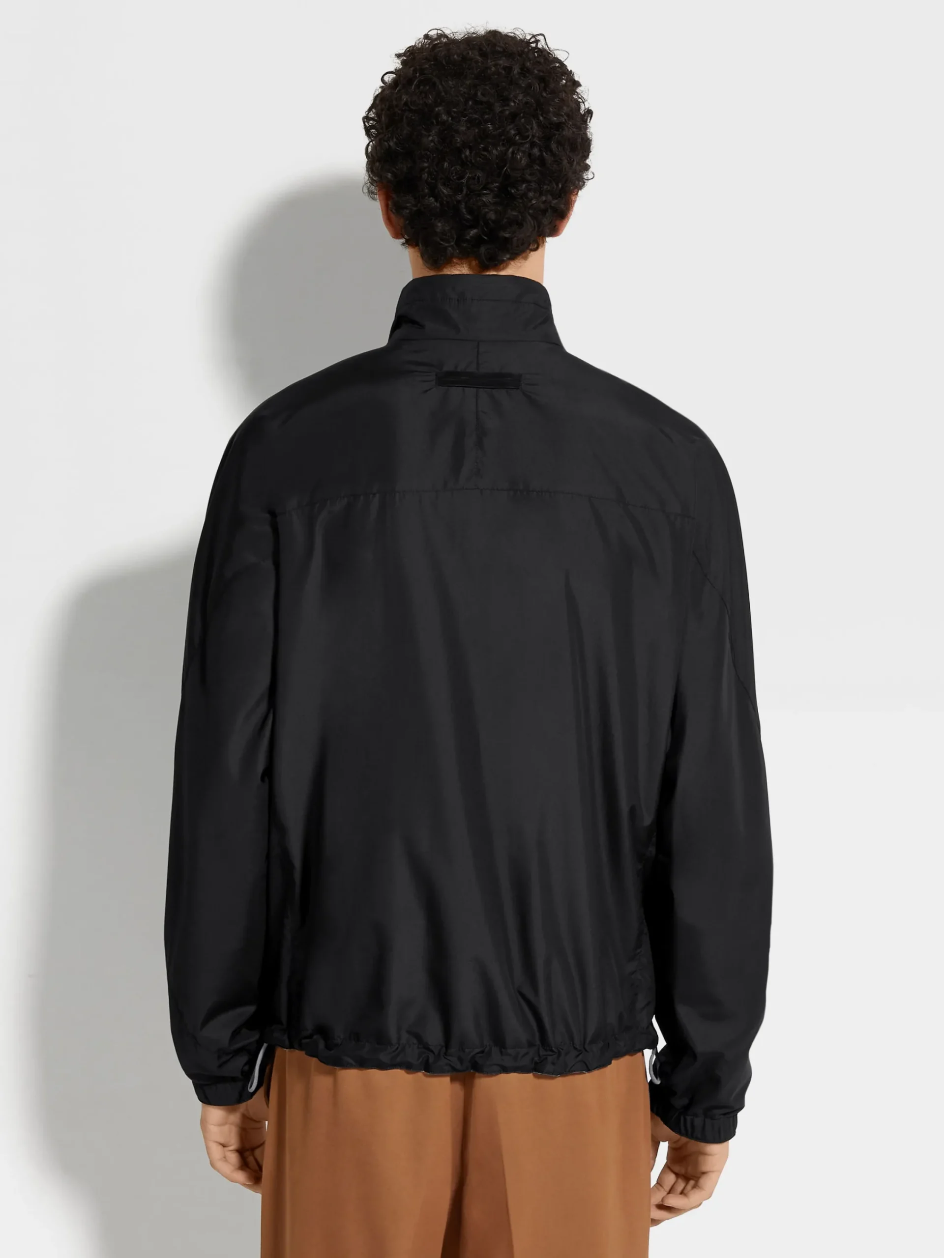 Jackets And Coats>ZEGNA Microfiber Reversible Brezza Blouson Black/Grey