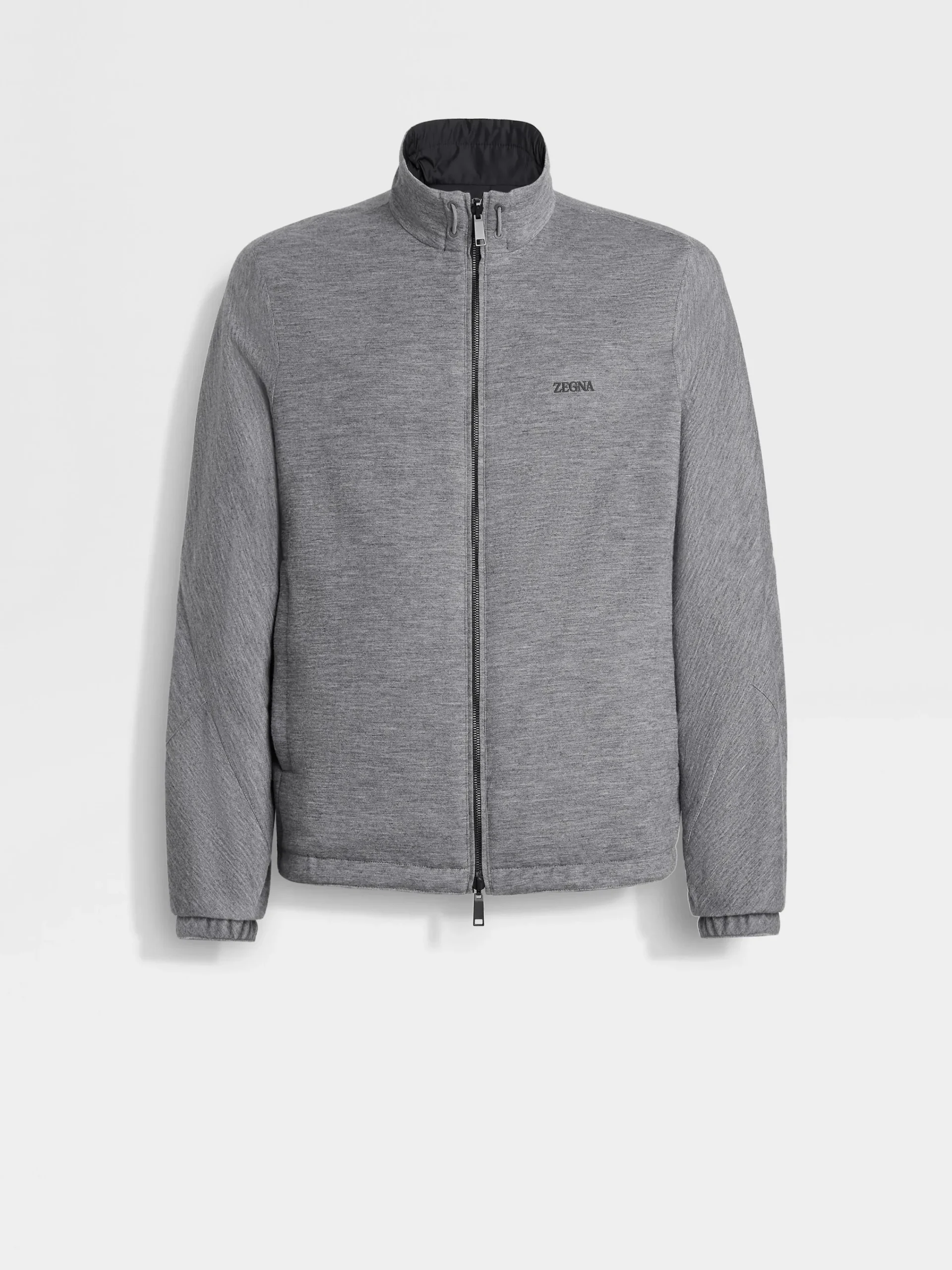 Jackets And Coats>ZEGNA Microfiber Reversible Brezza Blouson Black/Grey