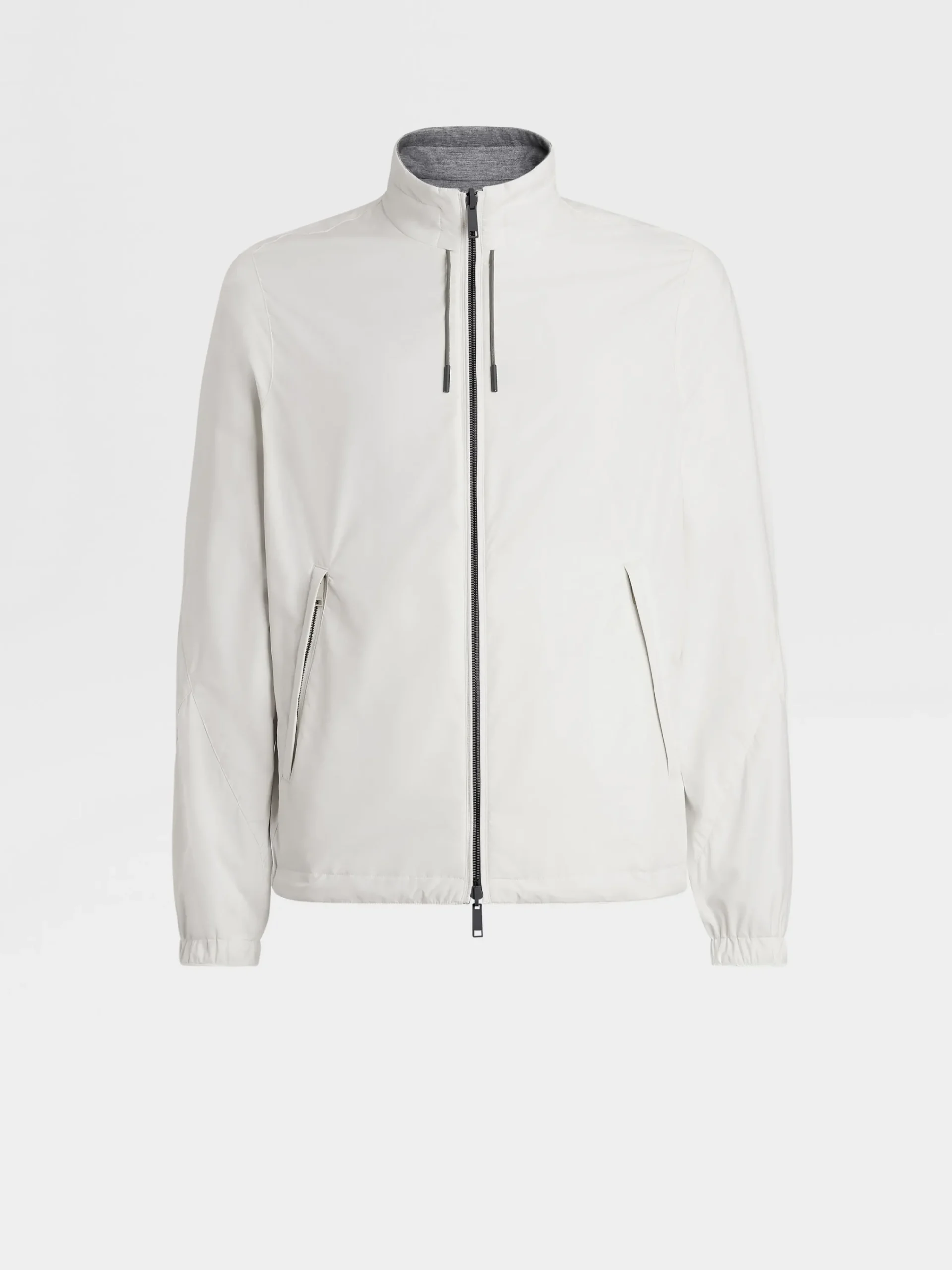 Jackets And Coats>ZEGNA Microfiber Reversible Brezza Blouson White/Grey