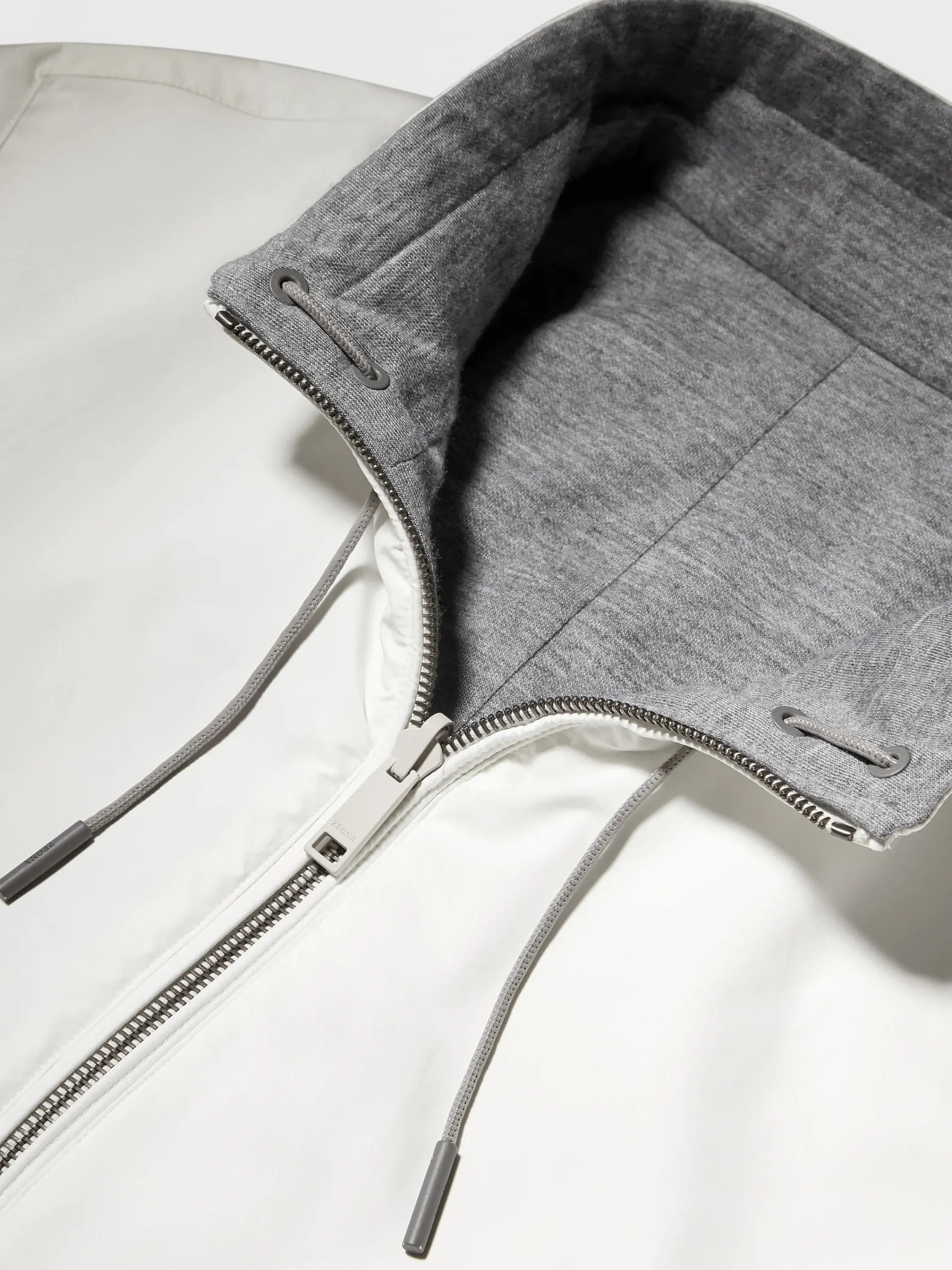 Jackets And Coats>ZEGNA Microfiber Reversible Brezza Blouson White/Grey