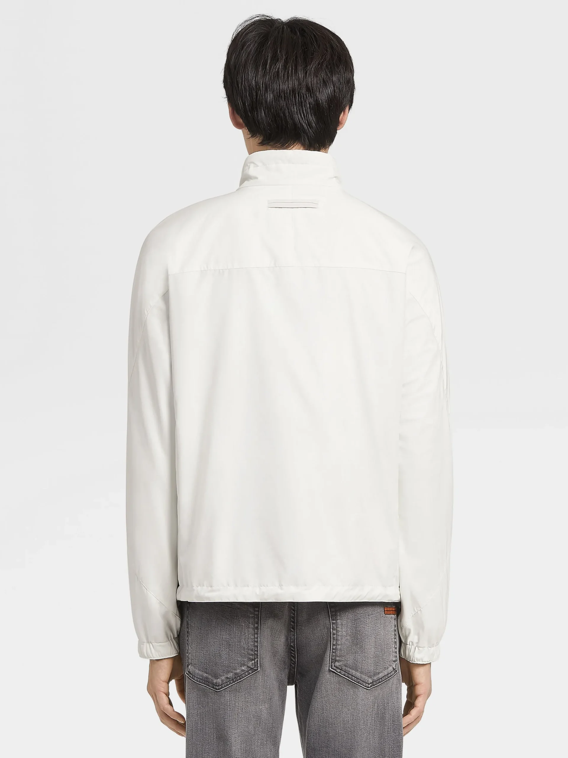 Jackets And Coats>ZEGNA Microfiber Reversible Brezza Blouson White/Grey