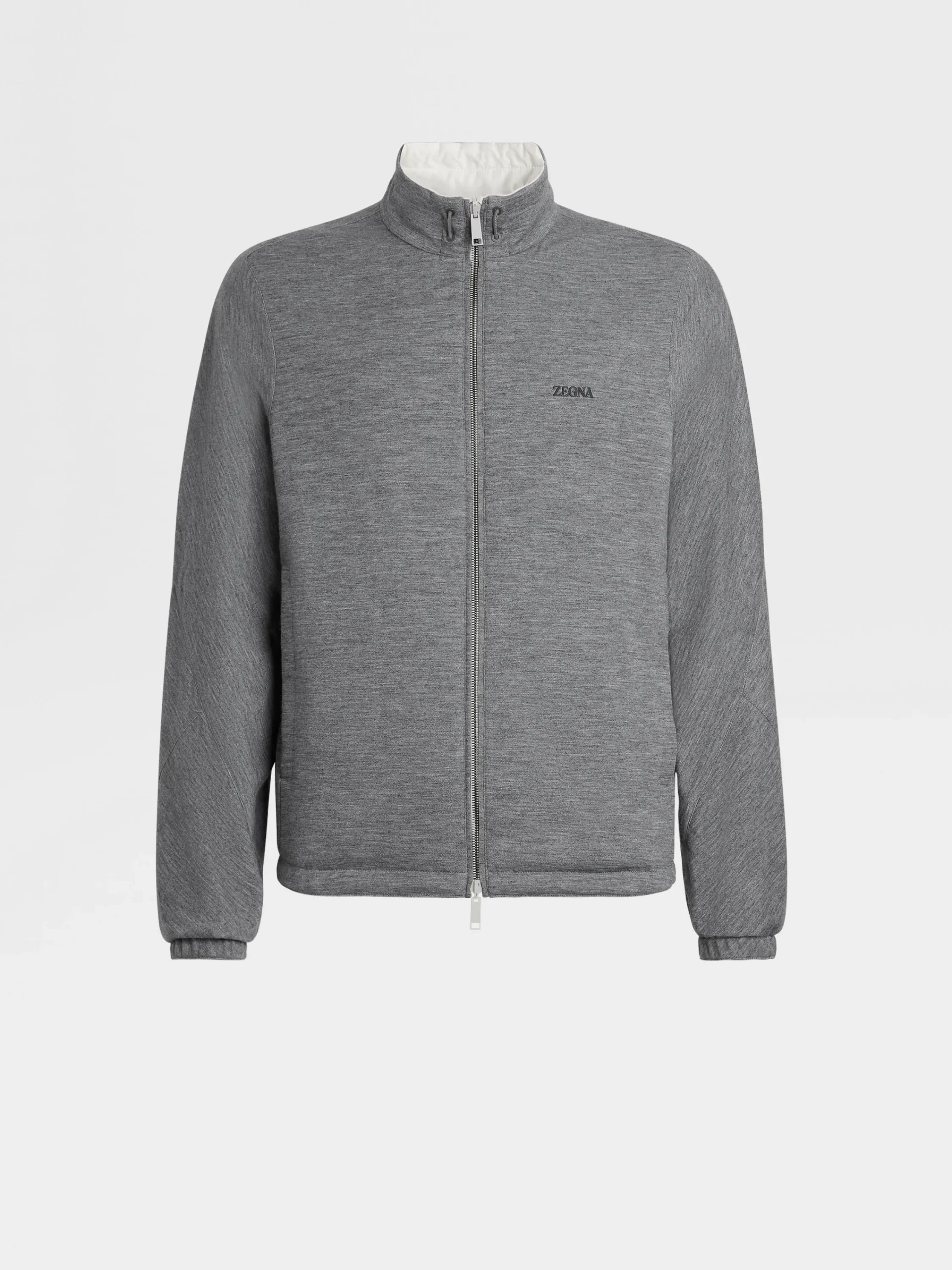 Jackets And Coats>ZEGNA Microfiber Reversible Brezza Blouson White/Grey