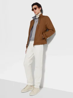 Jackets And Coats>ZEGNA Microfiber Reversible Brezza Blouson DarkFoliage/Grey