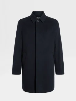 Jackets And Coats>ZEGNA 12milmil12 Wool Trench Coat NavyBlue