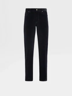 Jeans>ZEGNA Navy Blue Cashco Roccia Pants NavyBlue