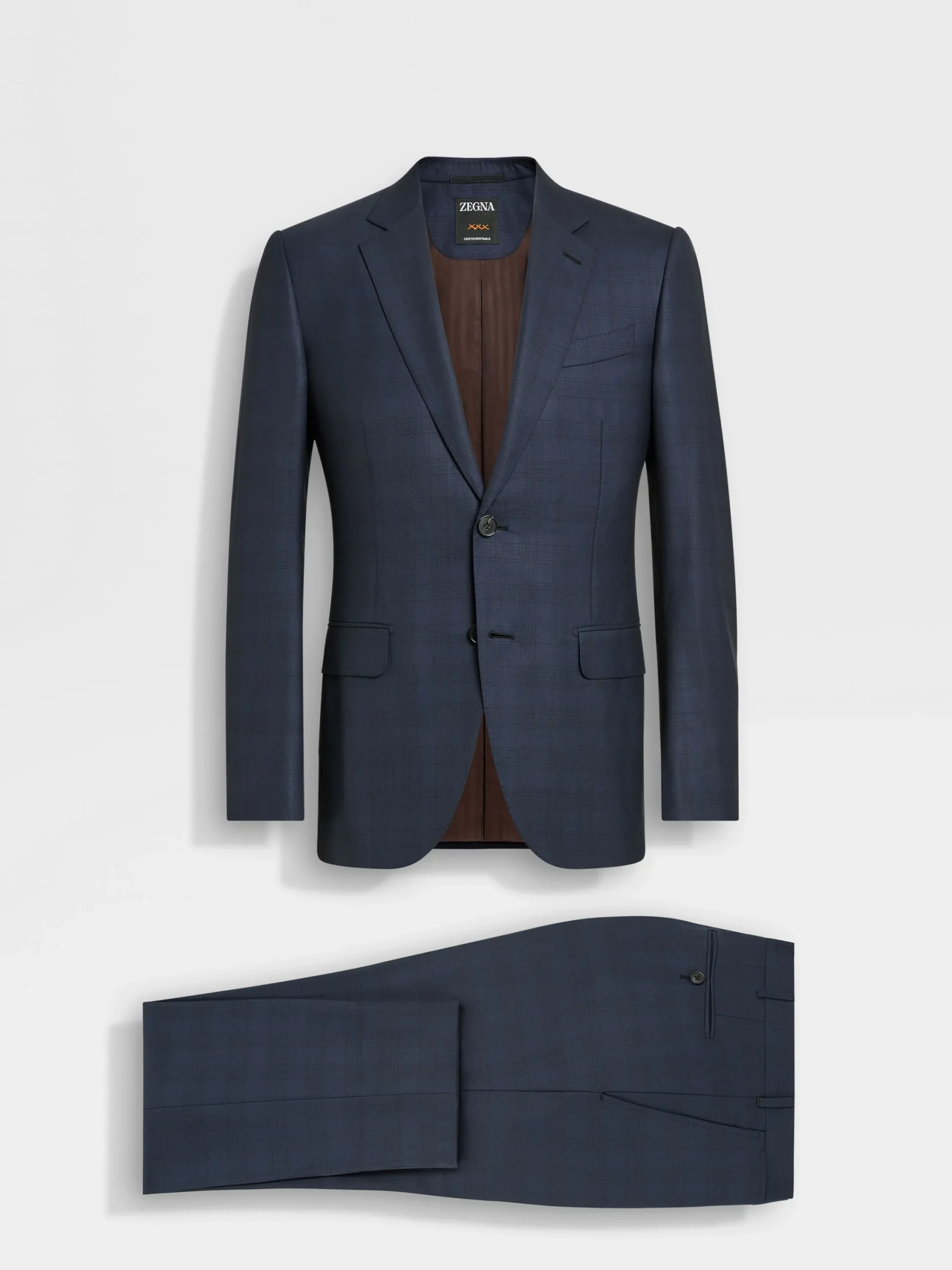 Suits>ZEGNA Navy Blue Centoventimila Wool Suit NavyBlue
