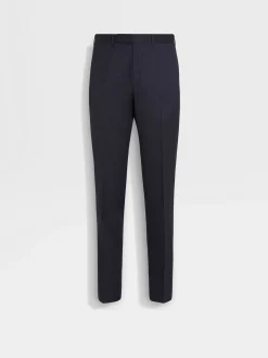 Pants>ZEGNA Navy Blue Centoventimila Wool Pants NavyBlue