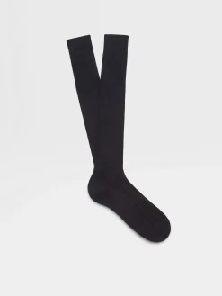 Underwear And Socks|Underwear And Socks>ZEGNA Navy Blue Cotton Socks NavyBlue