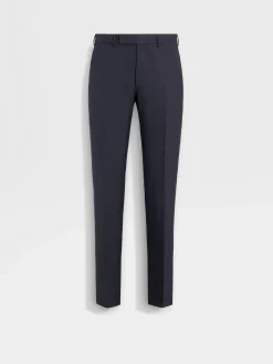 Pants>ZEGNA Navy Blue High Performance™ Wool Pants NavyBlue