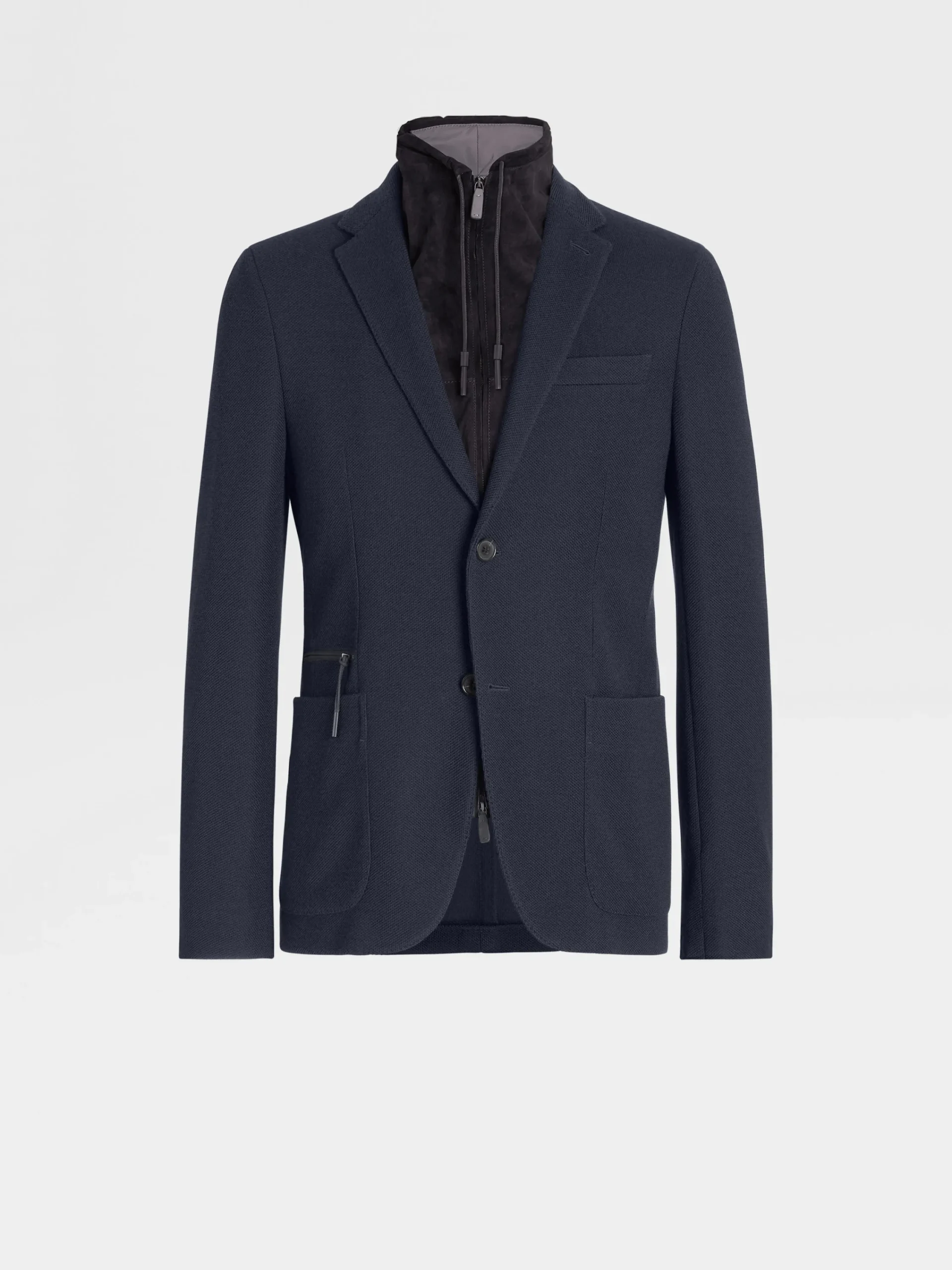Blazers>ZEGNA Navy Blue High Performance™ Jersey Jacket NavyBlue